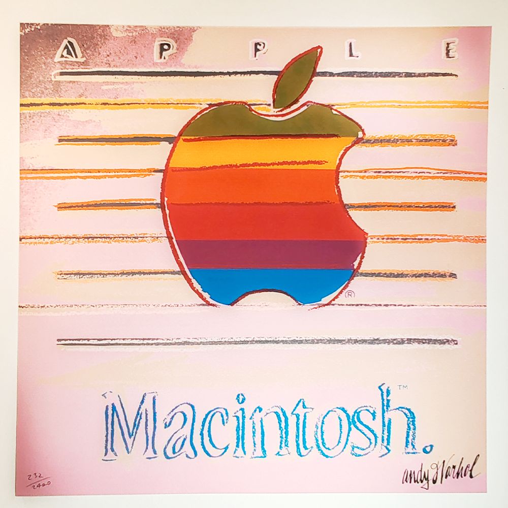 1980s Andy Warhol "Apple   Macintosh" Limited Edition Lithograph By Cmoa.