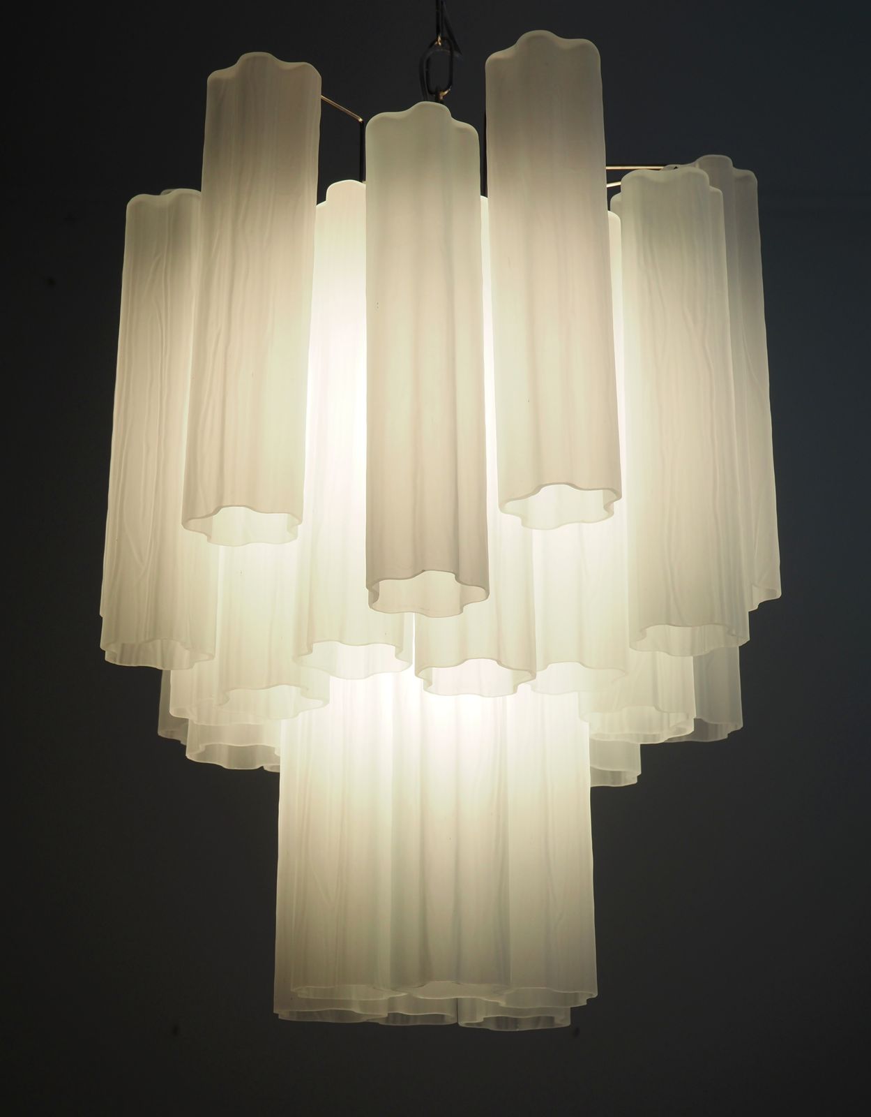 Lighting Fantastic Glass Tube Chandelier   30 Etched Glass Tube photo