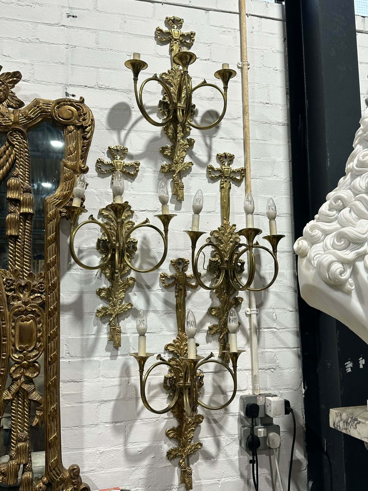 Multiple, Antique Rare Bronze Wall Lights From The Randolph Hotel, Oxford, Uk X14 (Price Per Item) photo for sale