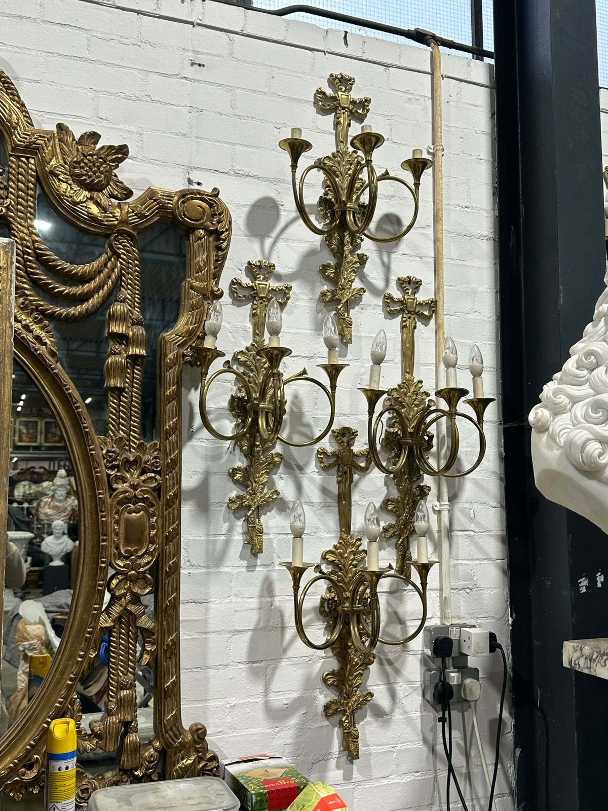 Multiple, Antique Rare Bronze Wall Lights From The Randolph Hotel, Oxford, Uk X14 (Price Per Item) photo Lighting
