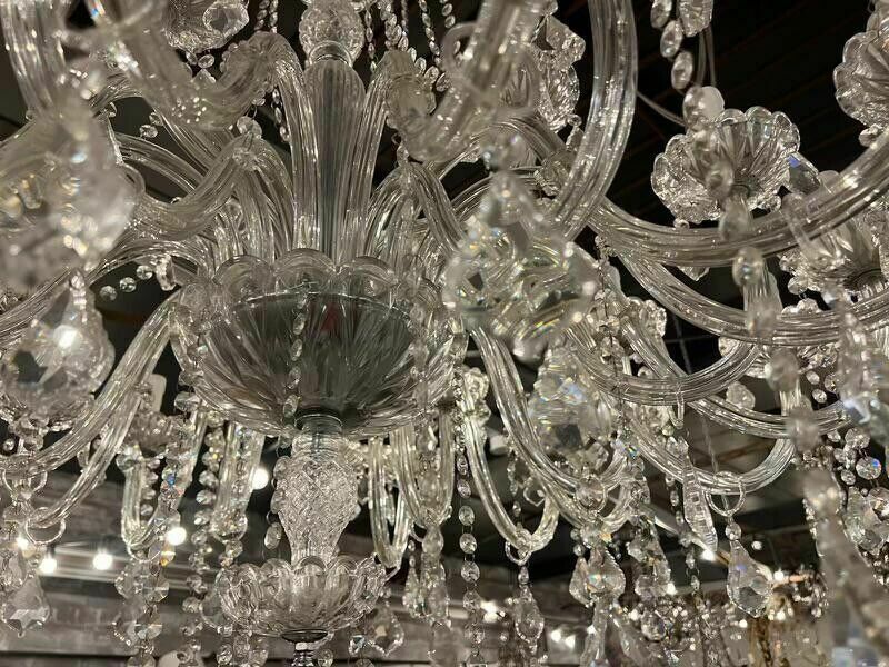 Huge, Crystal And Glass, French Chandelier photo for sale