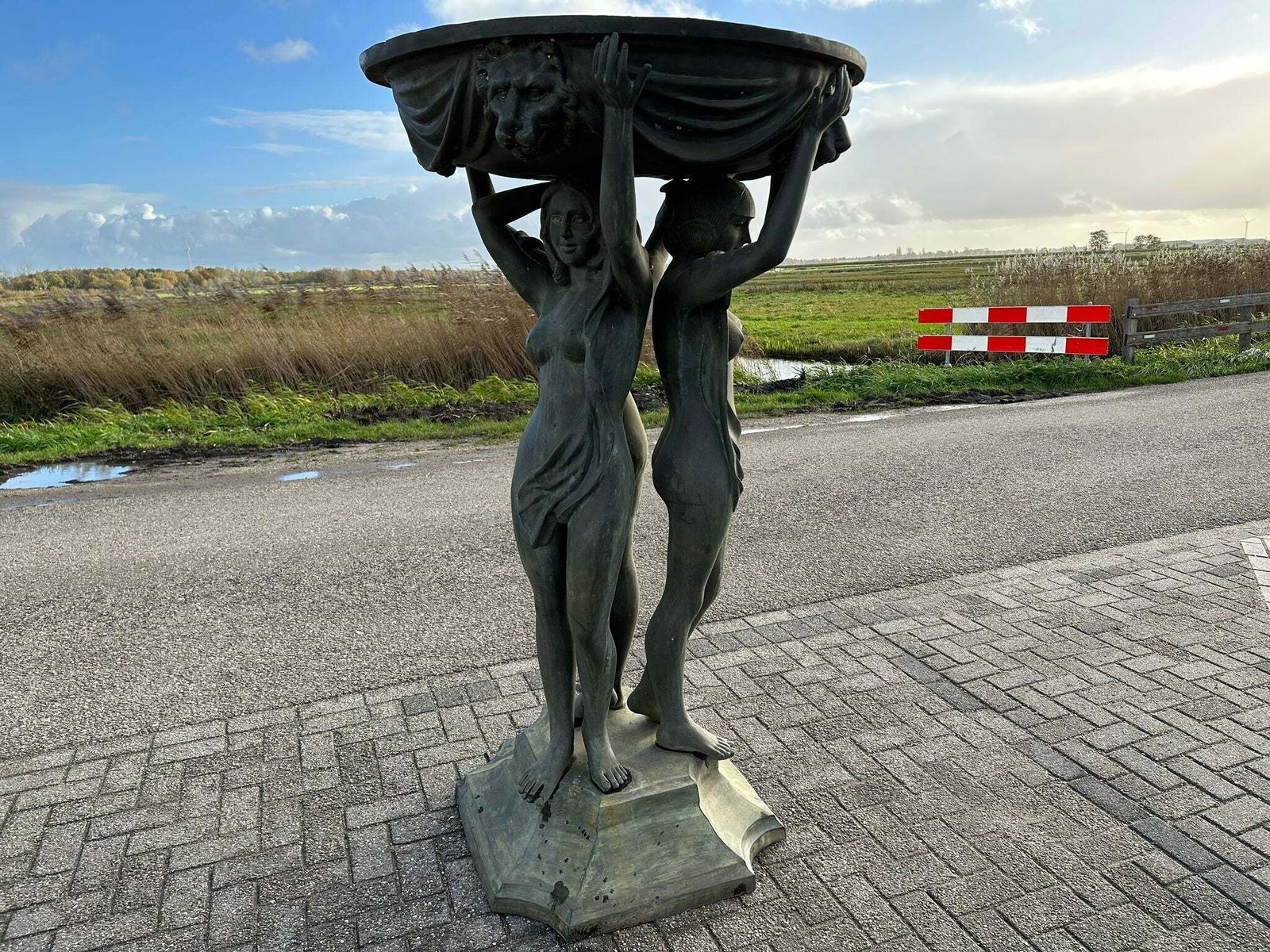 Very Rare, Antique Art Deco Solid Bronze Fountain photo for sale