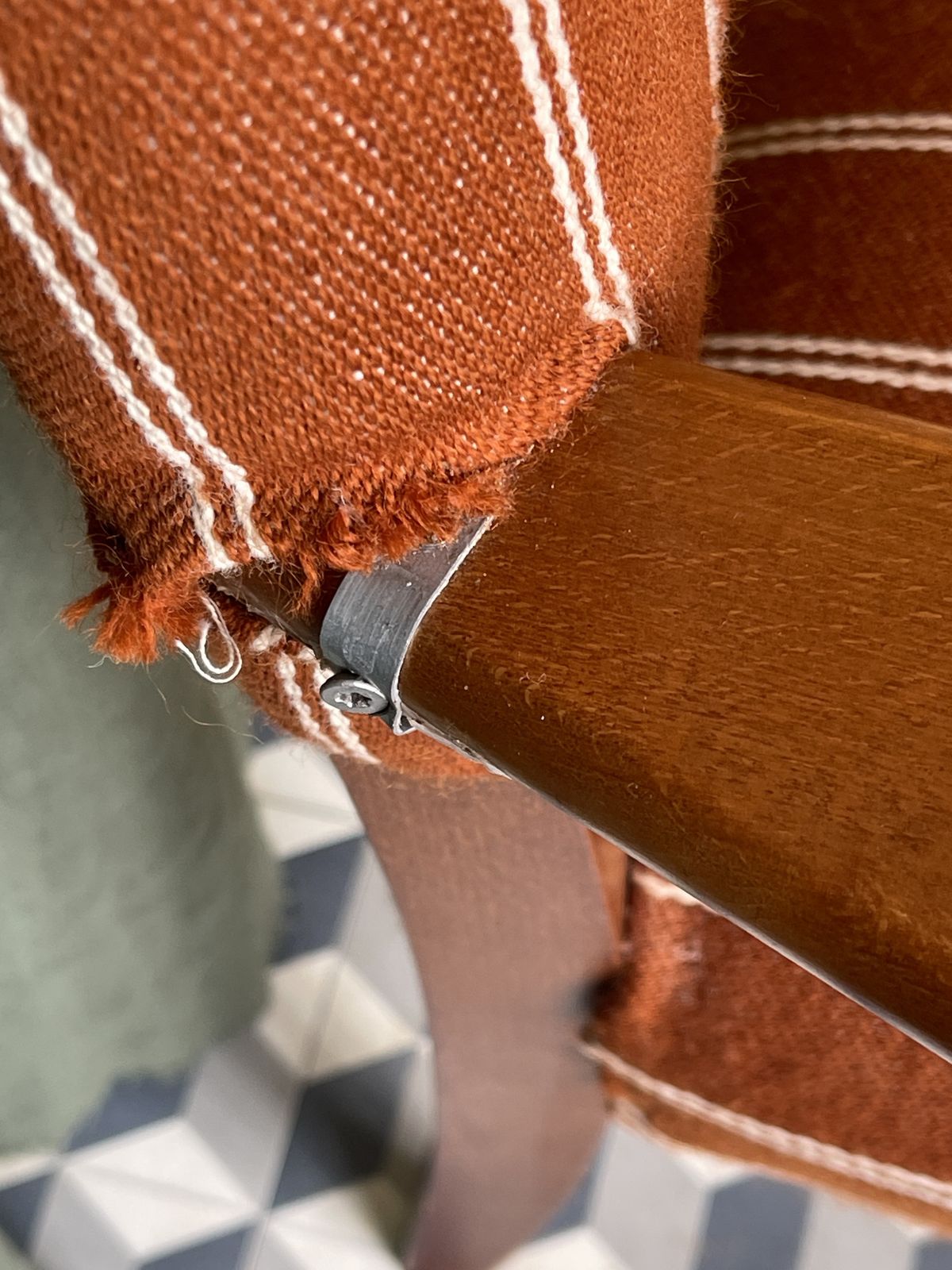Furniture Danish Striped Occasional Chair photo