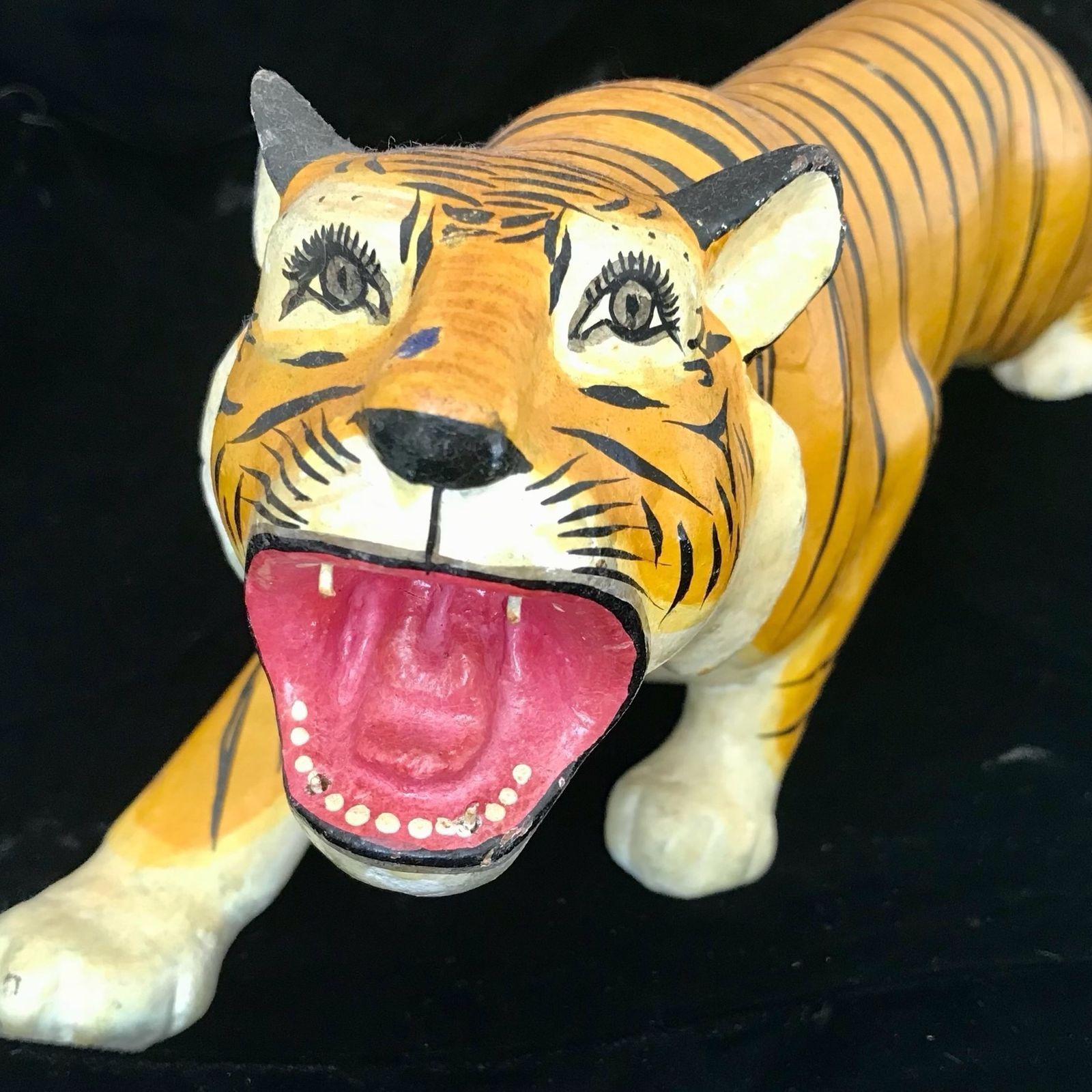 Fabulous Vintage Indian Painted Wooden Tiger photo 295.0