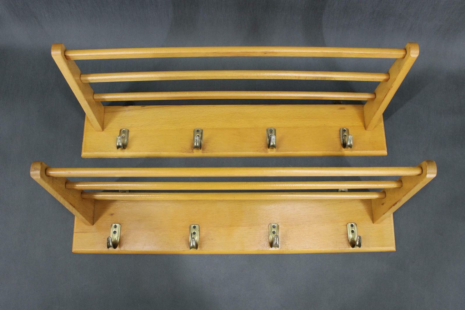 1960s Pair Of Mid Century Wooden Wall Hangers, Czechoslovakia photo for sale