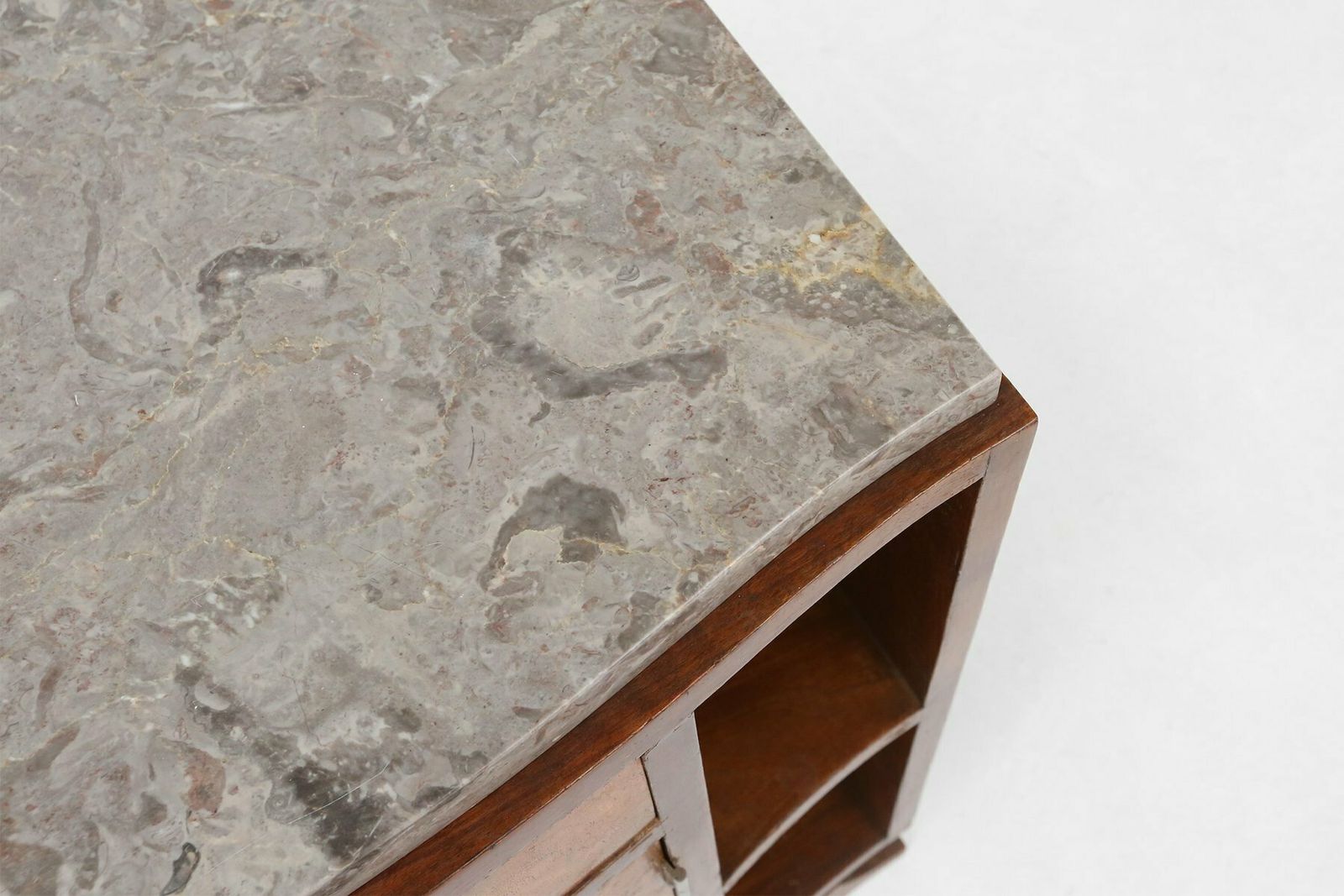 Furniture Art Deco Cabinet In Wood With Marble Top, France, 1930s photo