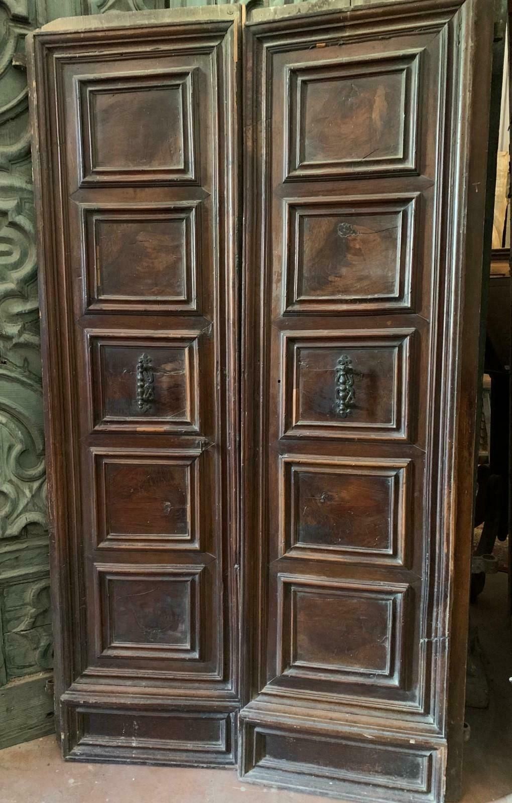 Double Wing Entrance Door, Veneered In Walnut Wood, Tuscany (Italy) photo furniture
