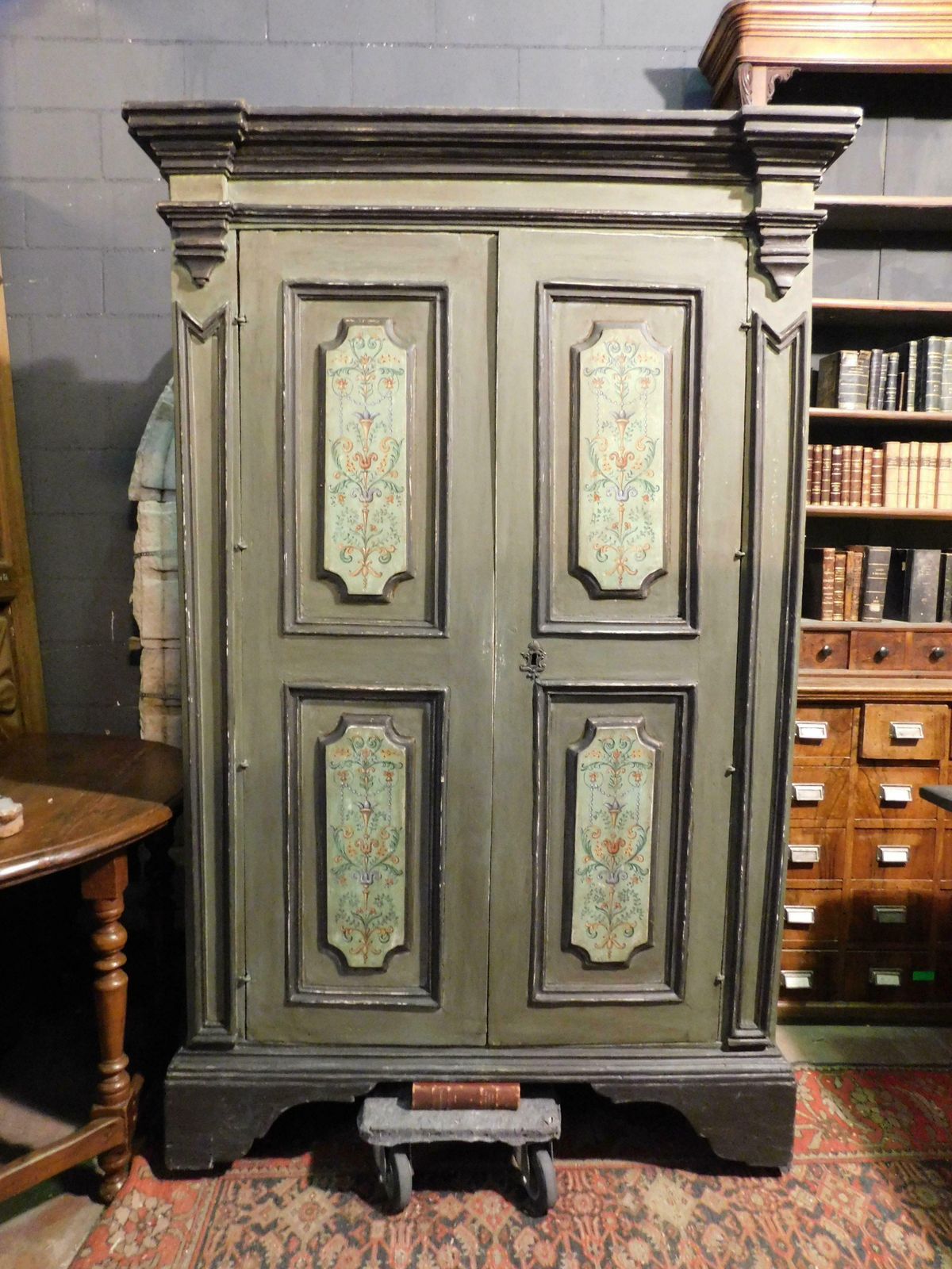 Double Door Wardrobe In Carved And Painted Wood, Italy photo furniture