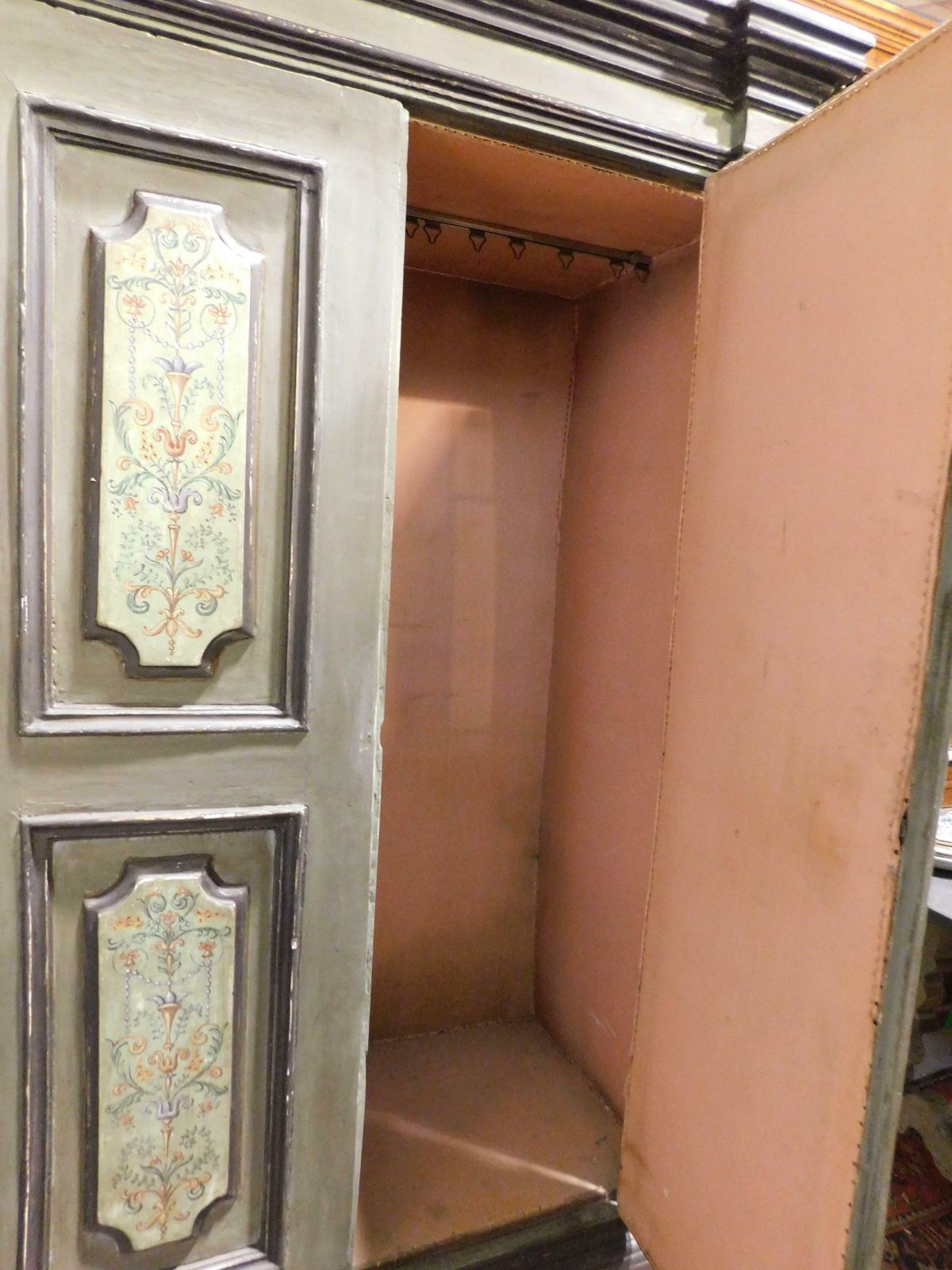 photo for sale Double Door Wardrobe In Carved And Painted Wood, Italy