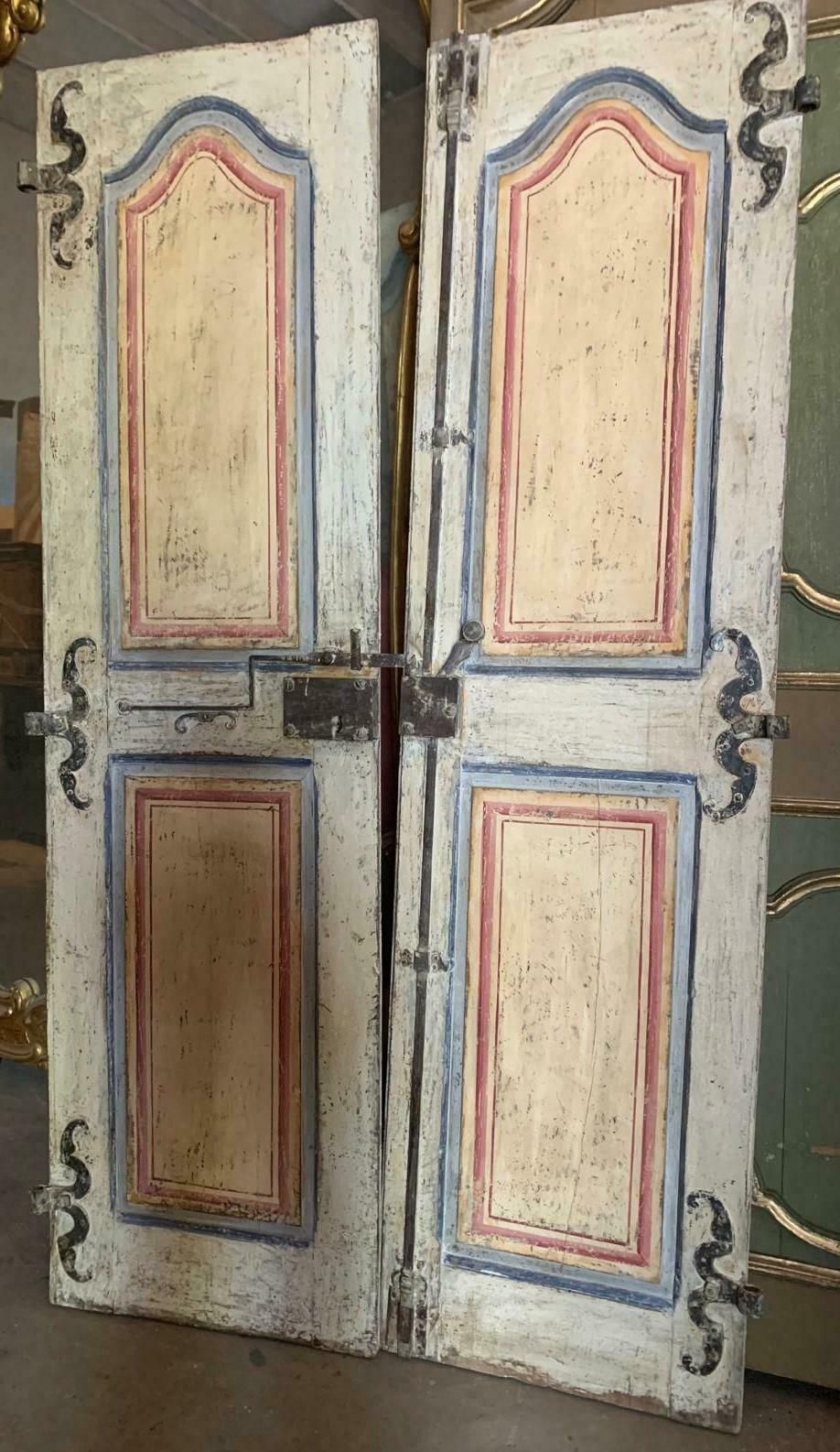 photo for sale Double Wing Interior Door, In Richly Painted Wood, Italy