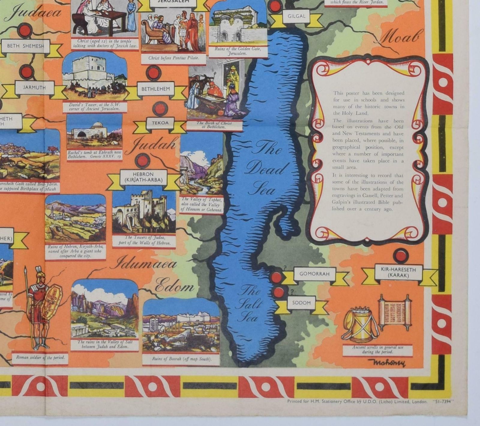 Mahoney The Holy Land National Savings Original Vintage Poster By Mahoney 1950 photo buy