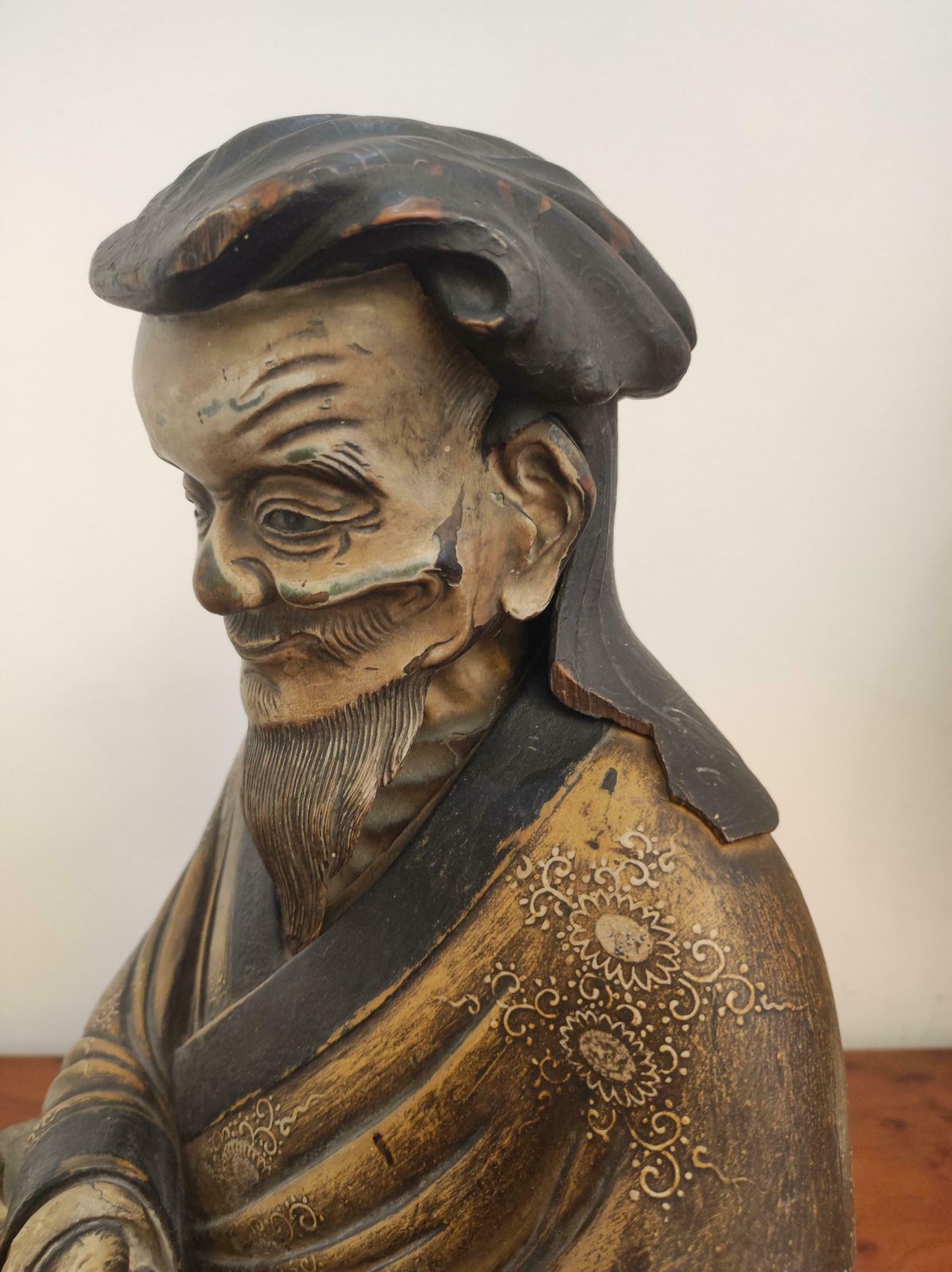 photo buy Japanese Old Man Statue, Tenmei Era, Dated 1781