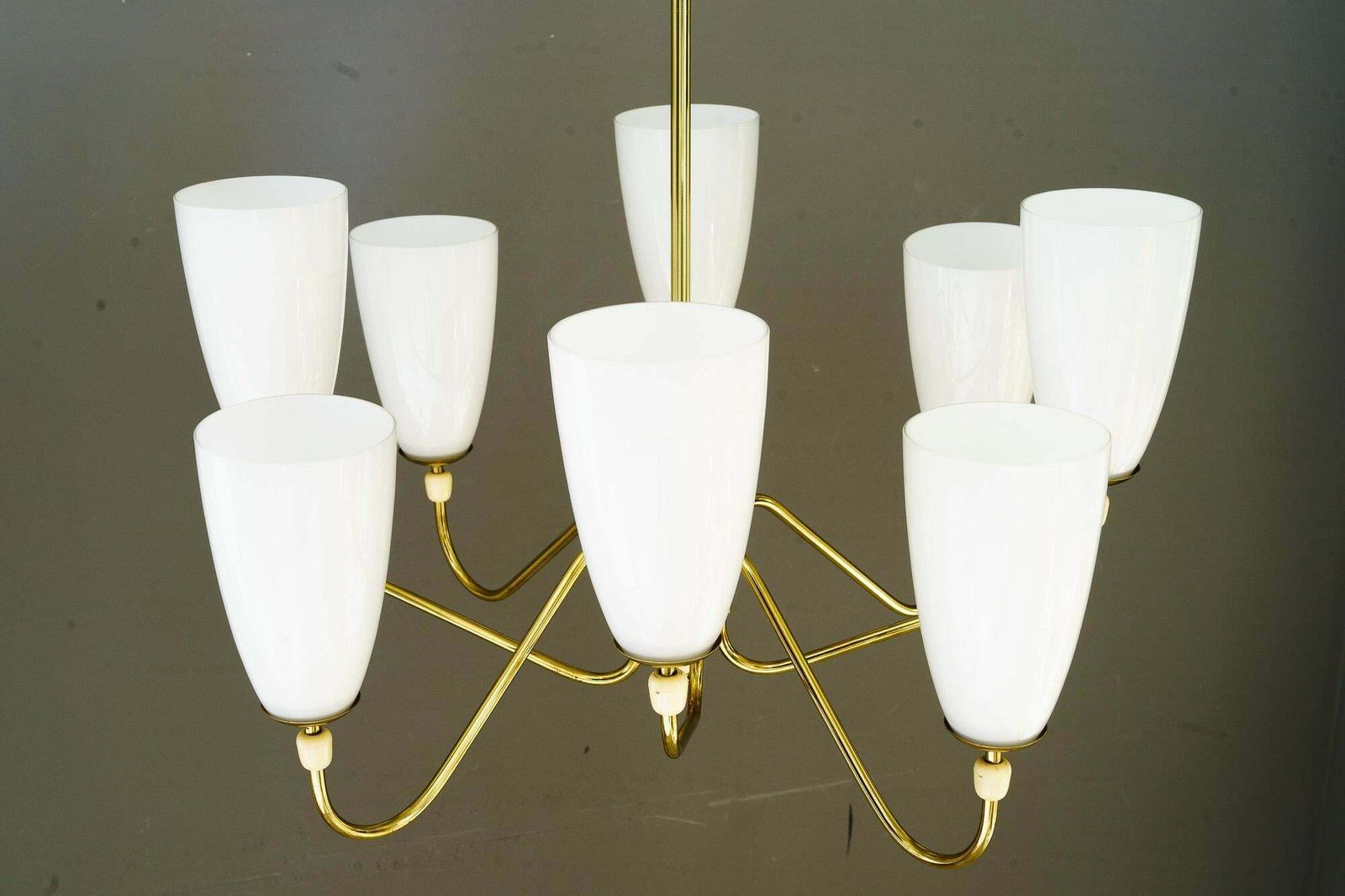 8 Light Rupert Nikoll Chandelier Vienna Around 1960s photo for sale