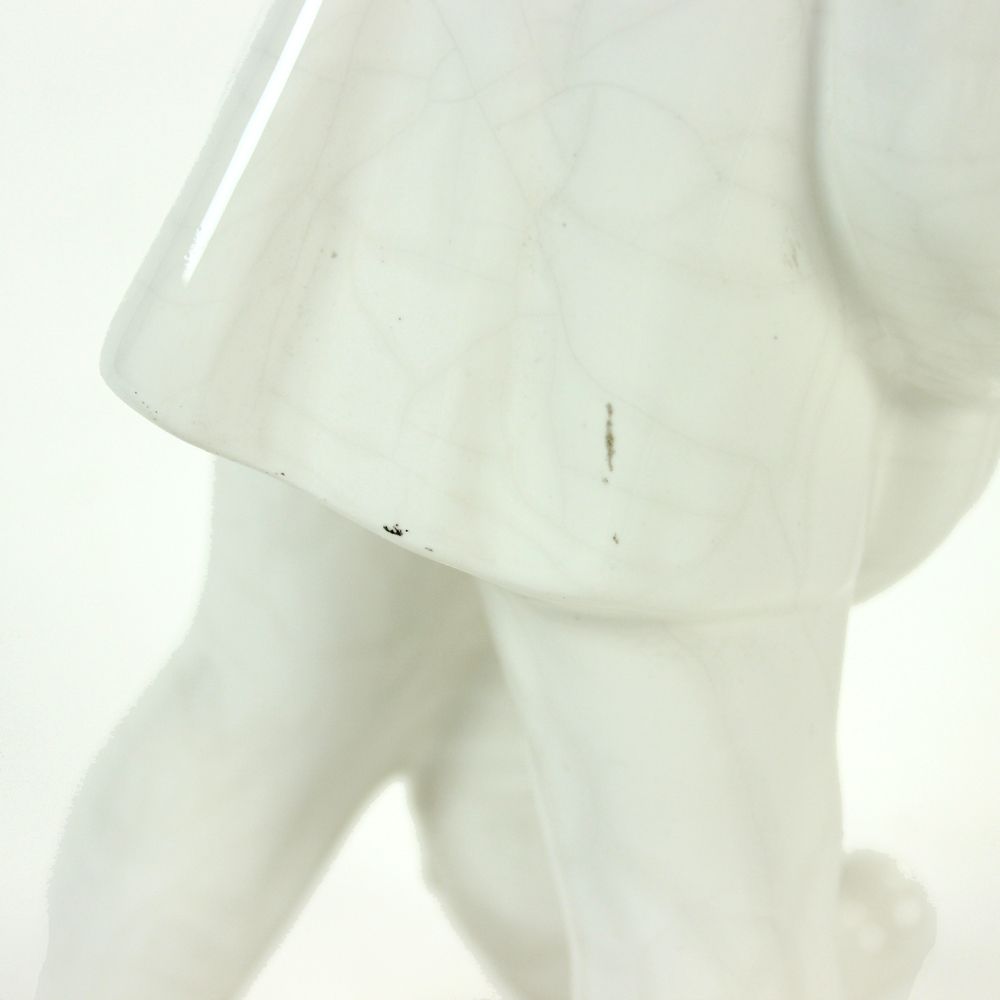 White Porcelain Sculpture Of A Girl With A Teddybear, Czechoslovakia 1960s photo vinterior