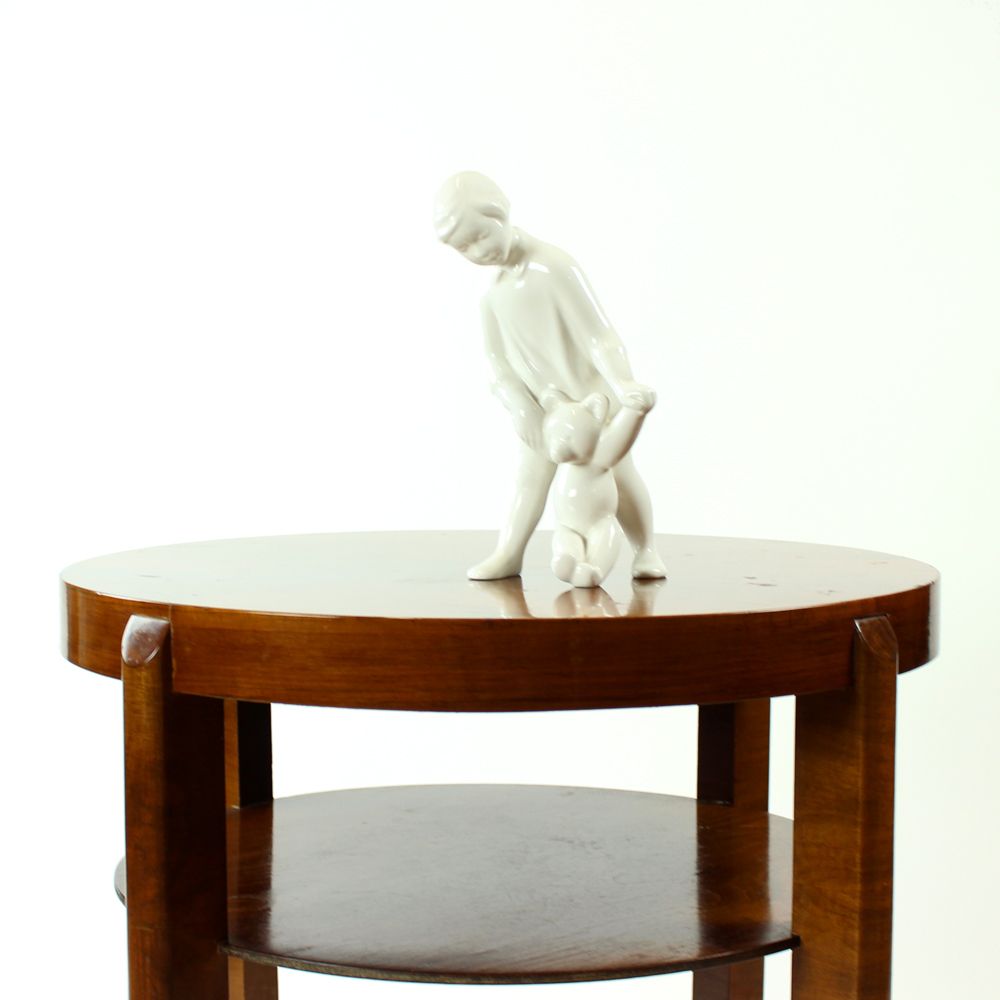 photo for sale White Porcelain Sculpture Of A Girl With A Teddybear, Czechoslovakia 1960s