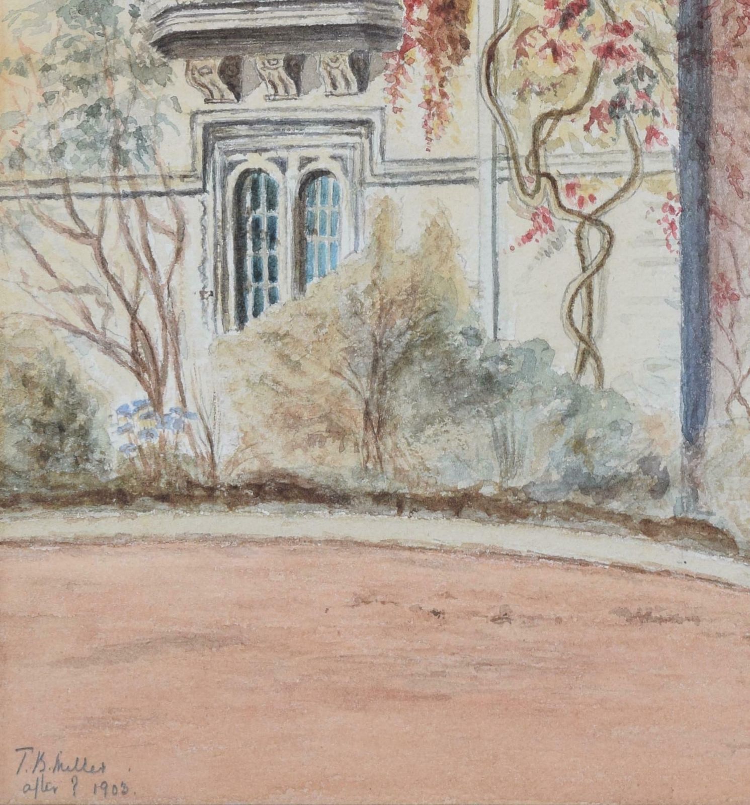 T B Miller St John's College, Oxford Watercolour By T B Miller 1908 photo vinterior