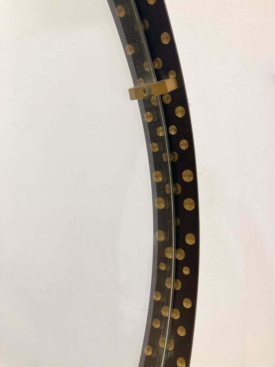Mid Century Modern Brass And Steel Drop Shaped Mirror, Italy, 1970s photo buy