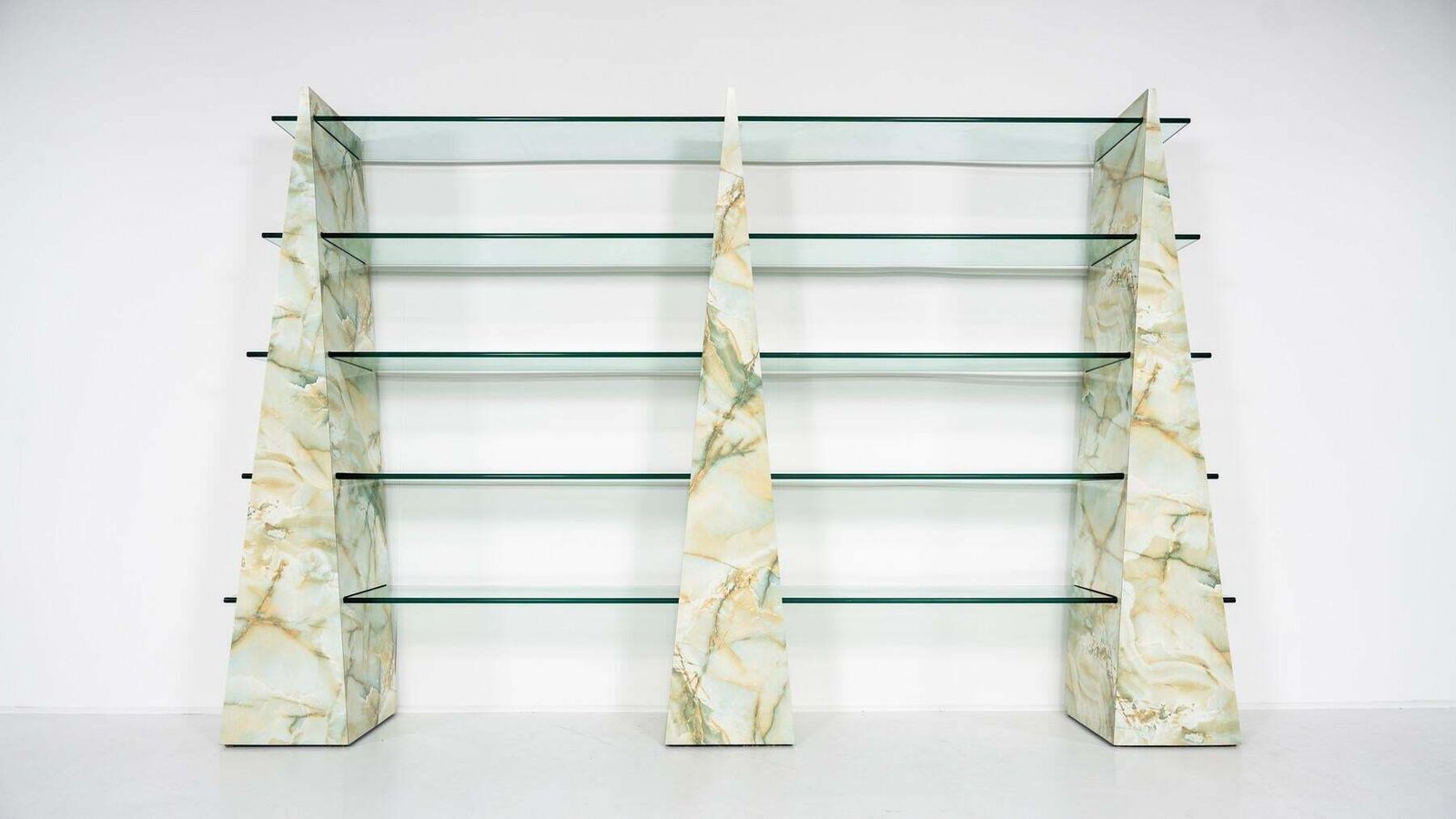 Mid Century Modern Shelve, Stone And Glass, 1970s photo for sale