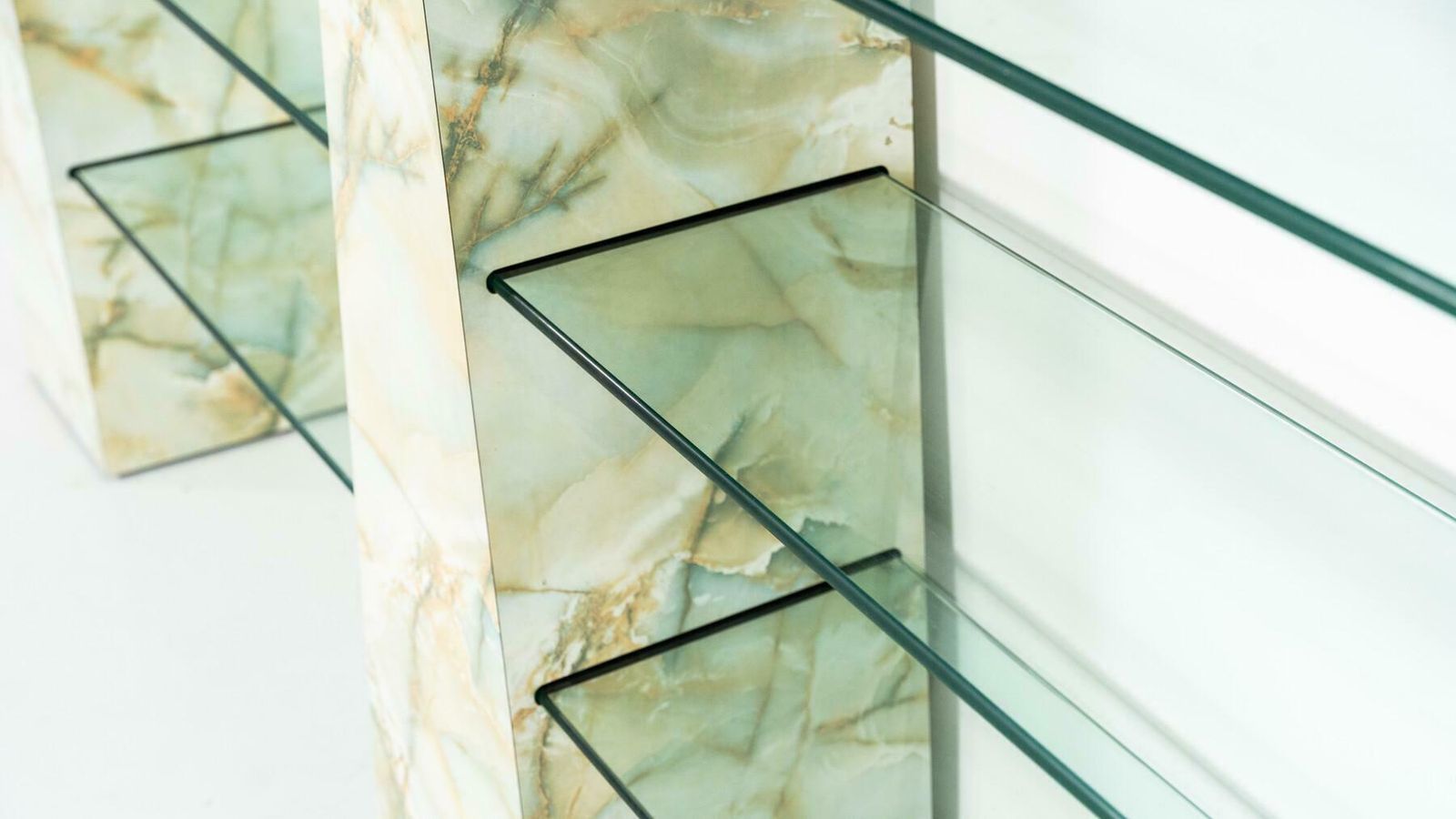 photo buy Mid Century Modern Shelve, Stone And Glass, 1970s