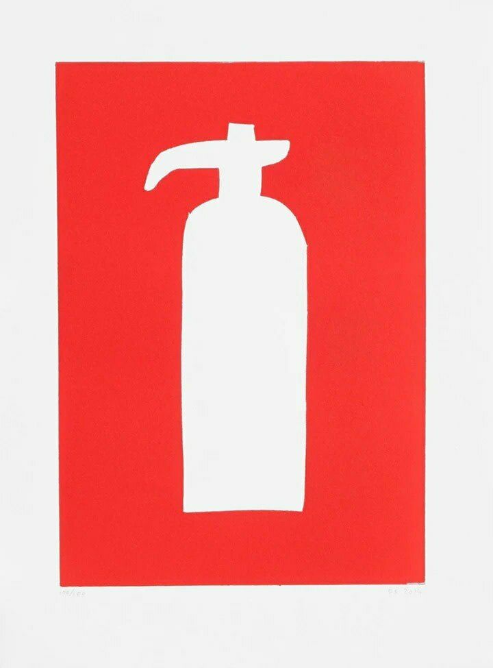 Fire Extinguisher, 2014 Linocut On Somerset 300gsm Paper