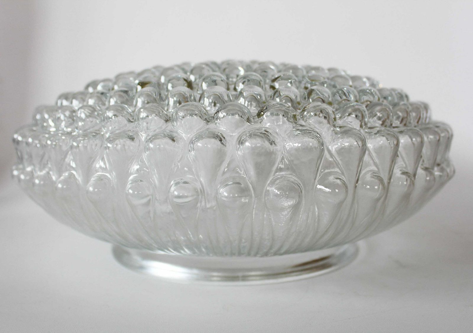 Grote Vintage Glazen Lampbol, Bubbel Glas, Mid Century Retro Design, Rond Transparant, Architecturaal photo vinterior