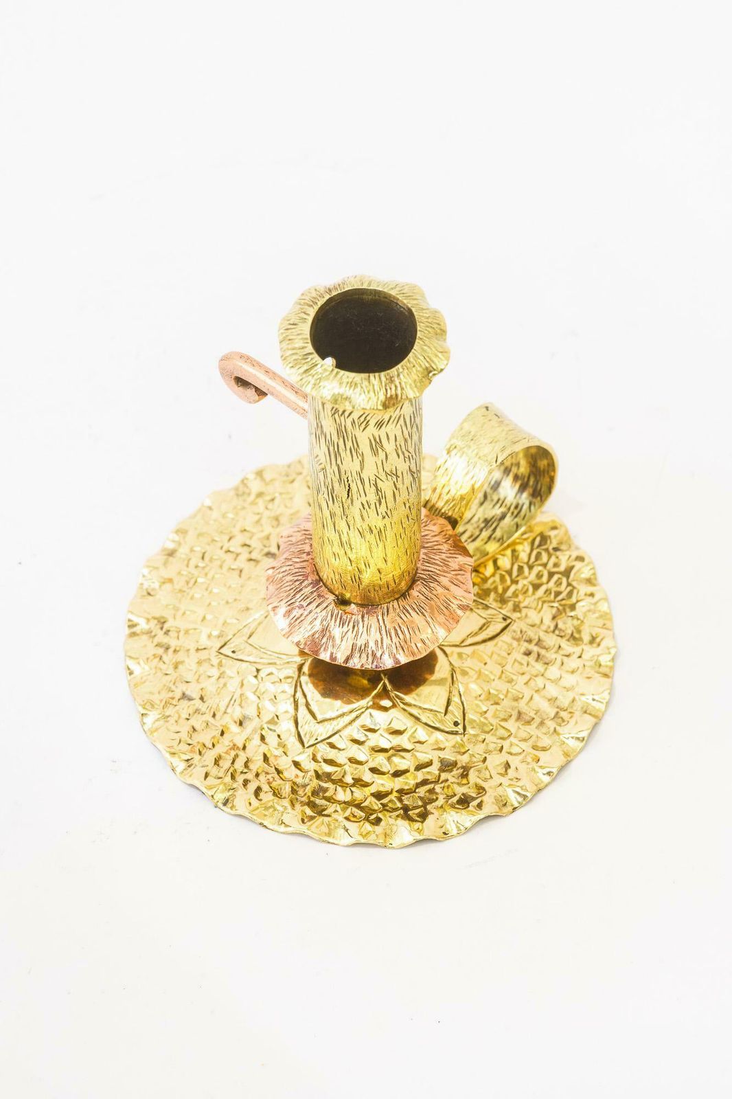 Adjustable And Portable Art Deco Candle Holder Brass Copper Vienna Around 1920s photo for sale