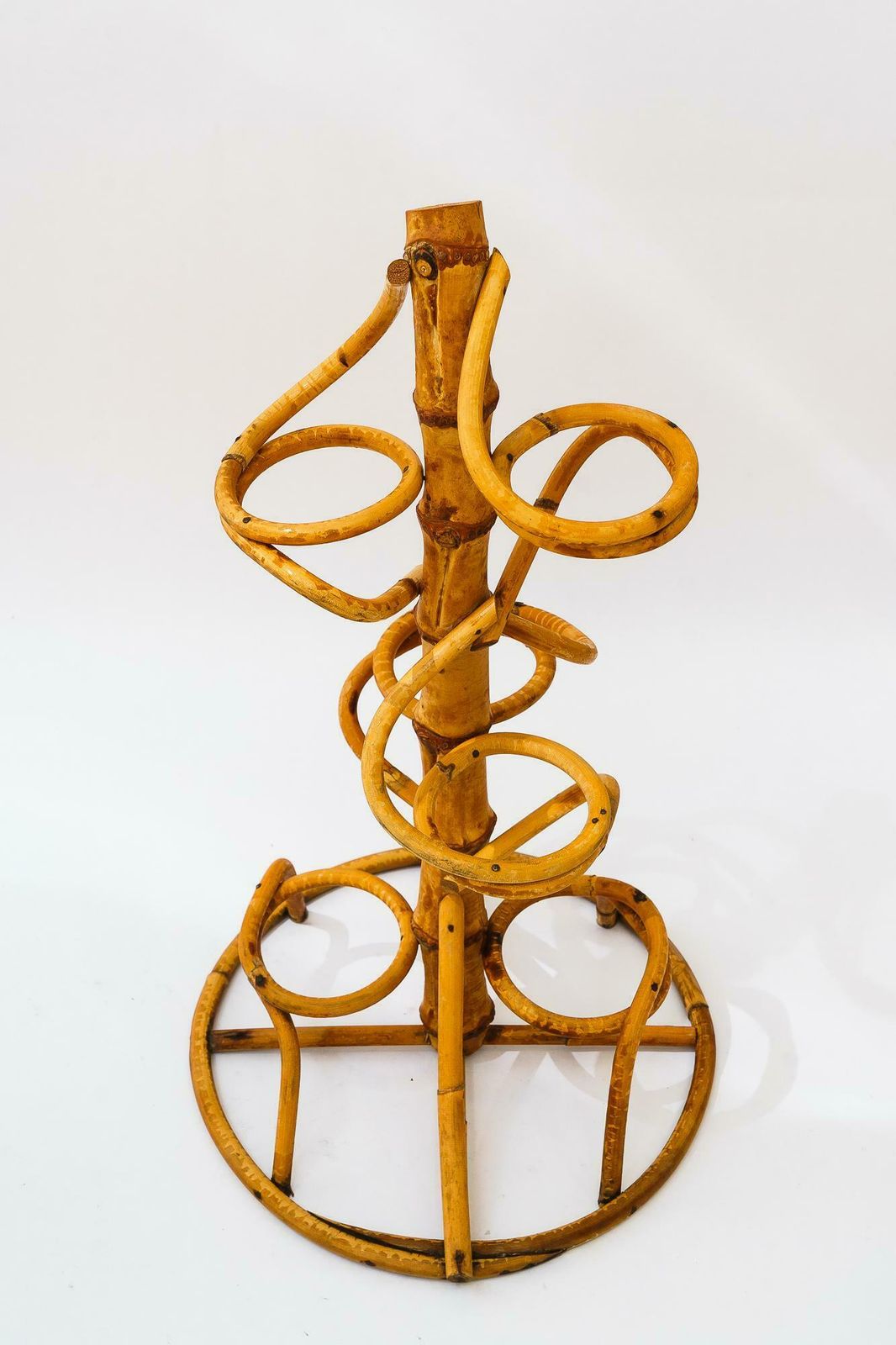 Walking Stick Stand Bamboo Vienna Around 1950 photo vintage