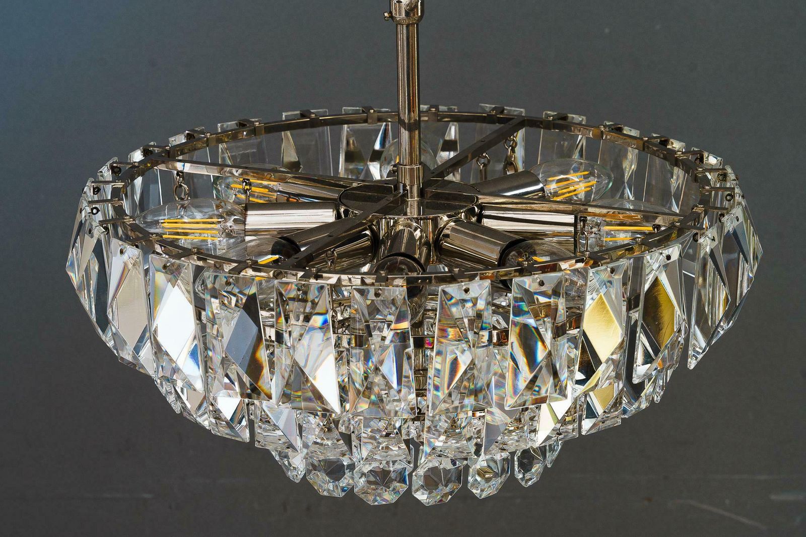 High Quality Bakalowits Chandelier Vienna Around 1950s photo for sale