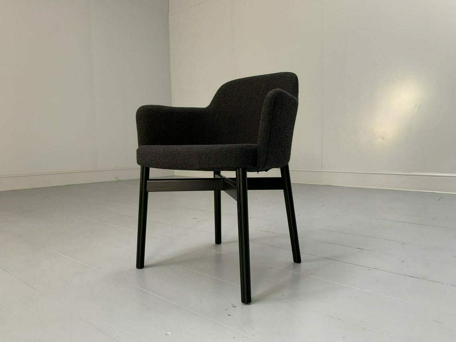 Suite Of 6 Knoll Studio “Krusin 016” Armchairs In Dark Boucle Wool photo for sale