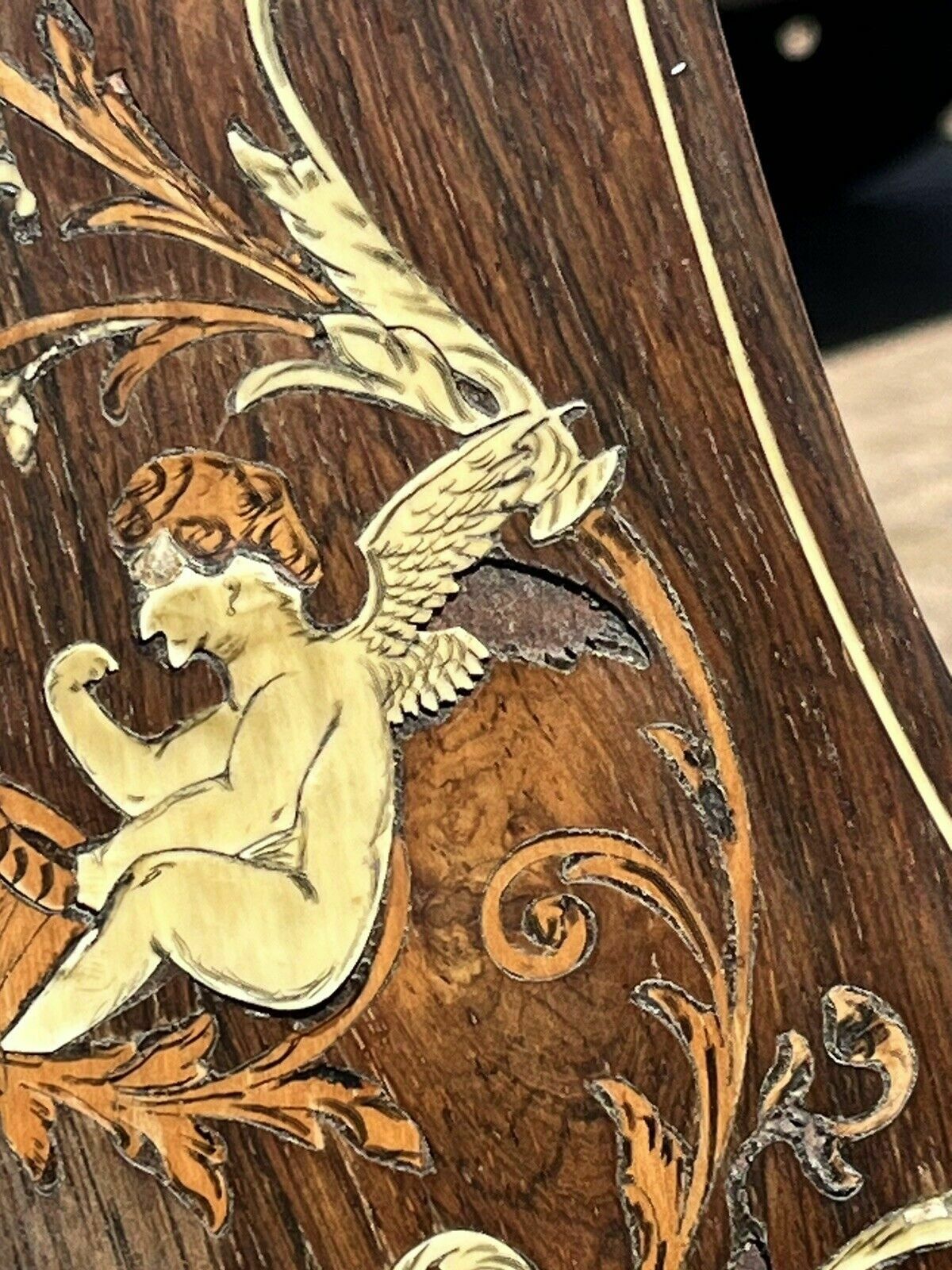 Edwardian Marquetry Inlaid With Cherubs, Mahogany Armchair , Superb Quality. photo vinterior