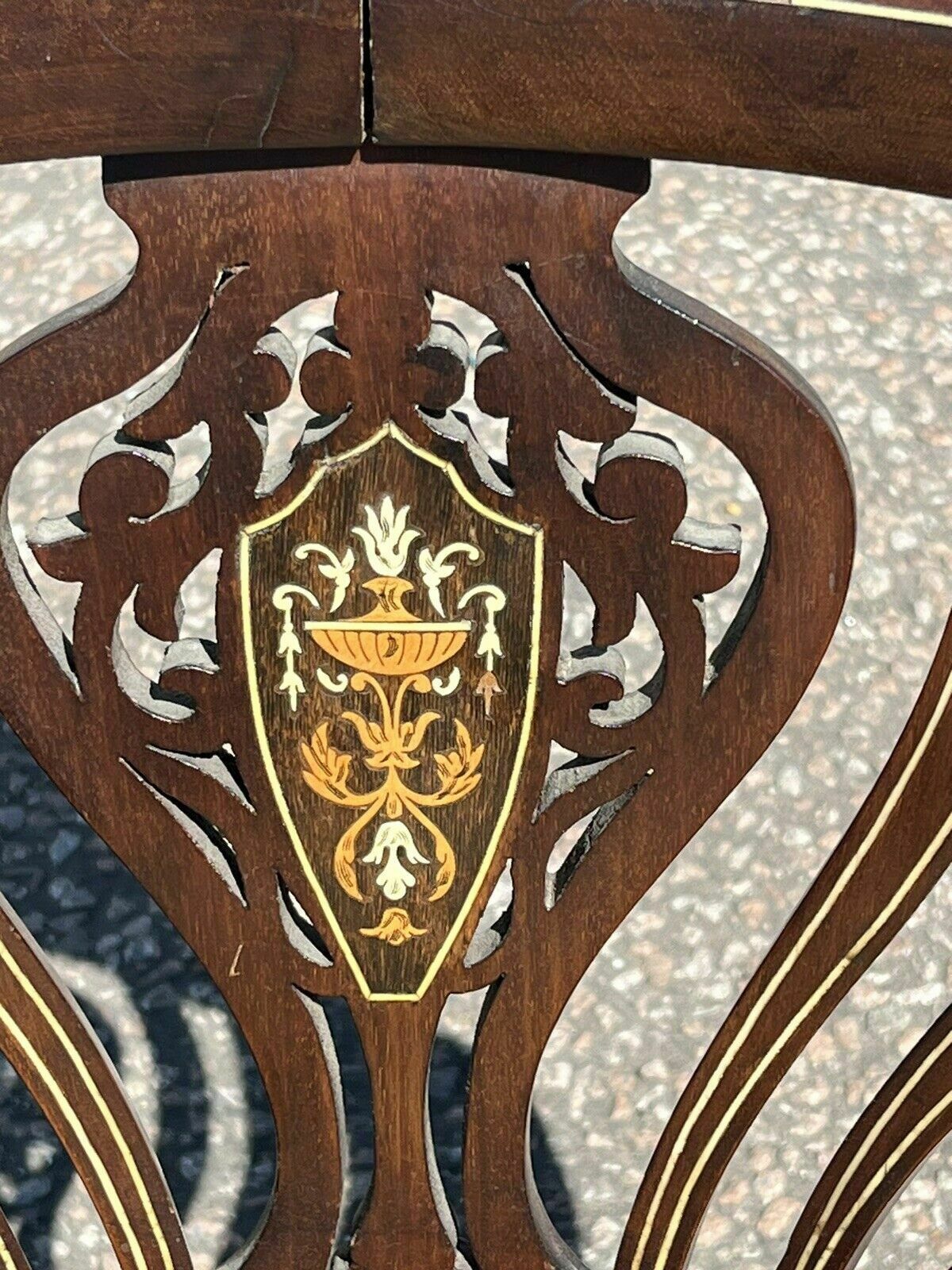 Edwardian Marquetries Inlaid Mahogany Armchair , Superb Quality. photo vinterior