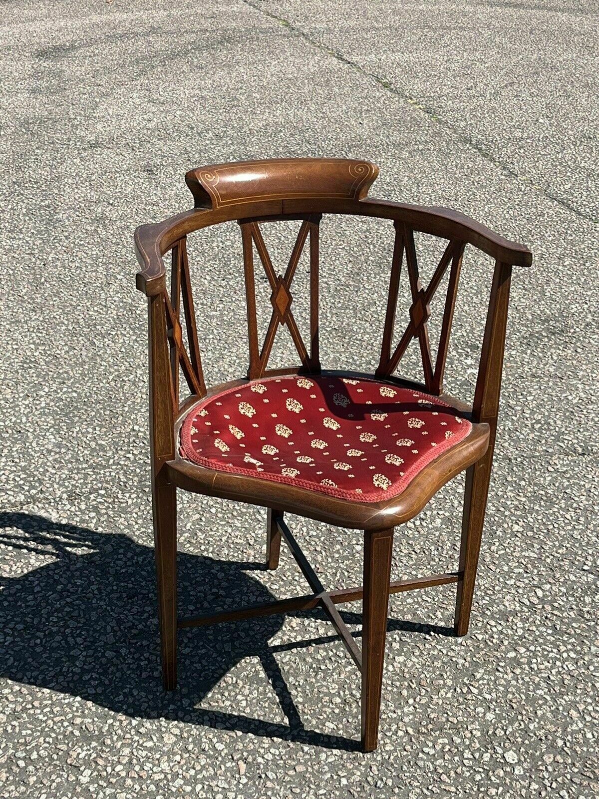 Antique Inlaid Mahogany Armchair photo for sale