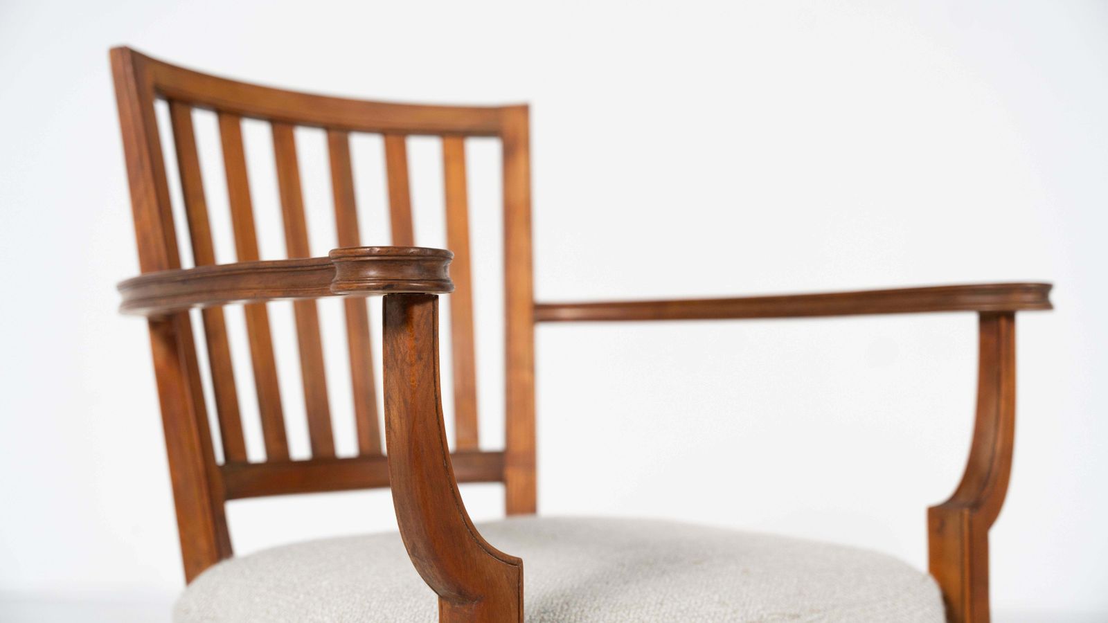 Pair Of Wooden And Fabric Armchairs, 1960s   New Upholstery photo 2795.0