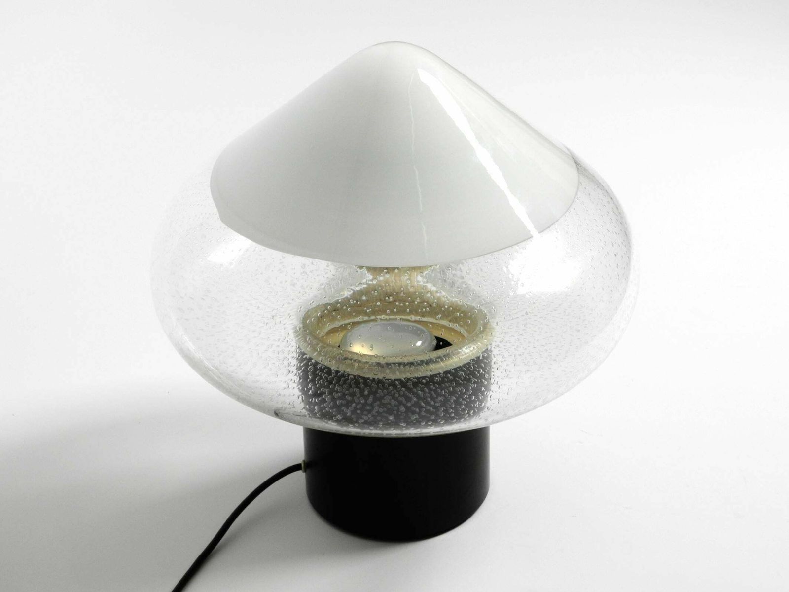 Large 60s Italian Two Piece Murano Glass Table Lamp By Roberto Pamio For Leucos photo Lighting