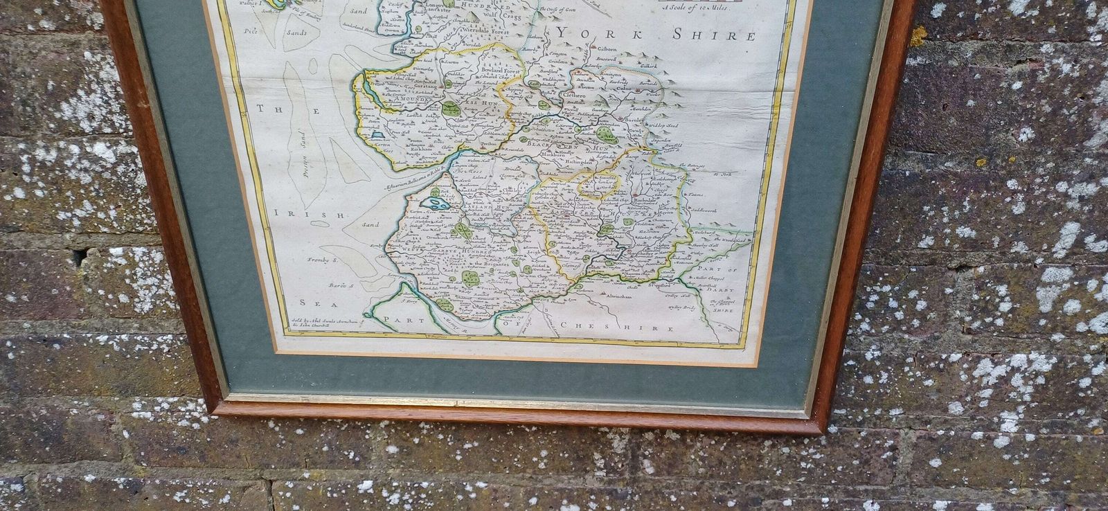 Palatine Of Lancaster Copper Plate Engraving Map, Handpainted. By Rob Morden For Abel Swale Awnsham And John Churchill photo 71.0