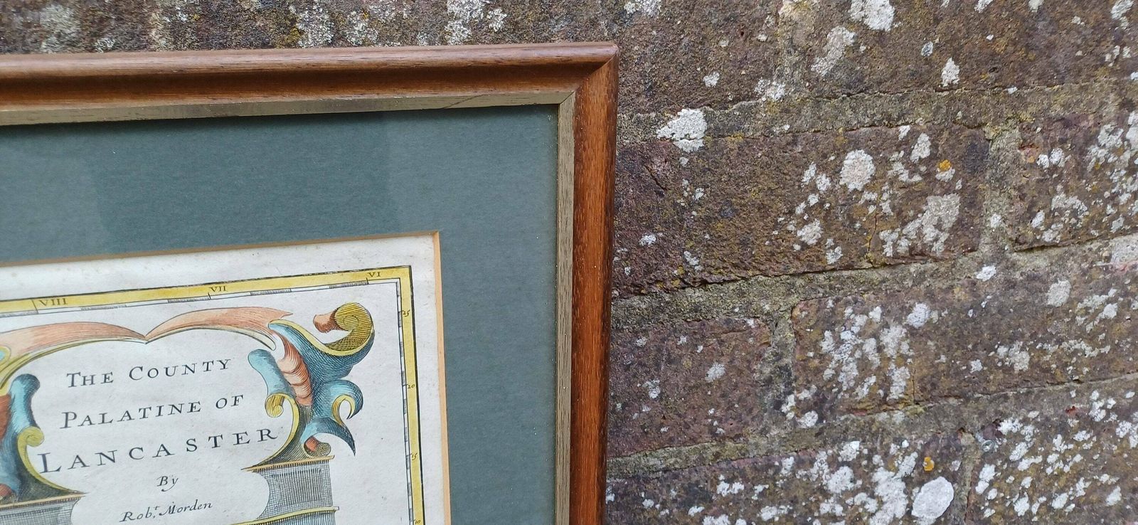 Palatine Of Lancaster Copper Plate Engraving Map, Handpainted. By Rob Morden For Abel Swale Awnsham And John Churchill photo vintage