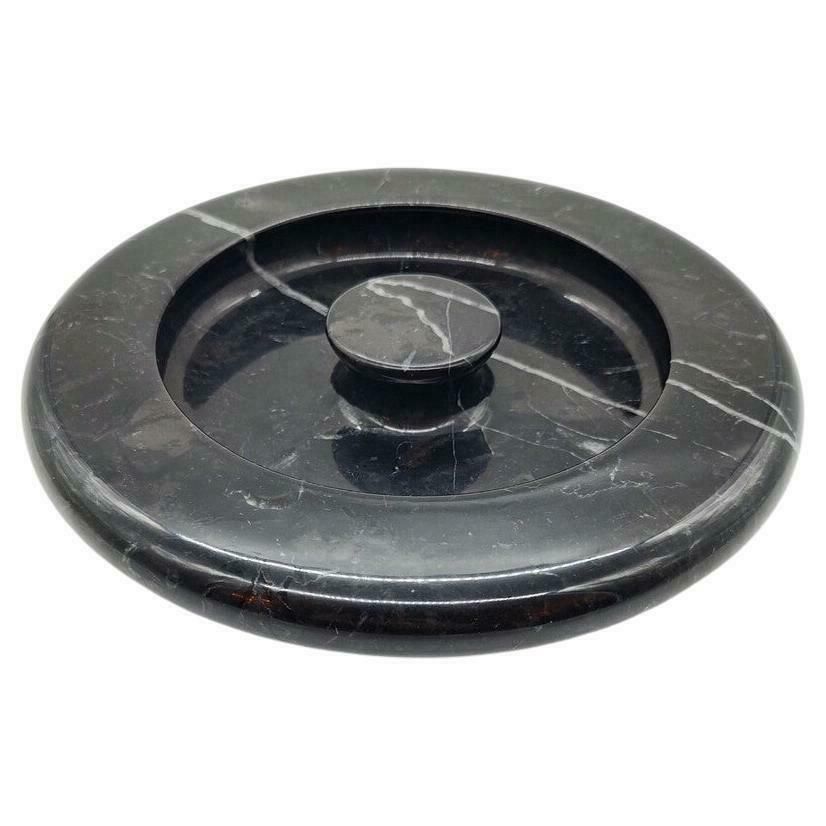 Black Marble Ashtray By Angelo Mangiarotti, Italy, 1970s