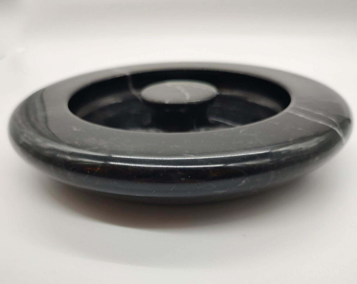 Black Marble Ashtray By Angelo Mangiarotti, Italy, 1970s photo for sale