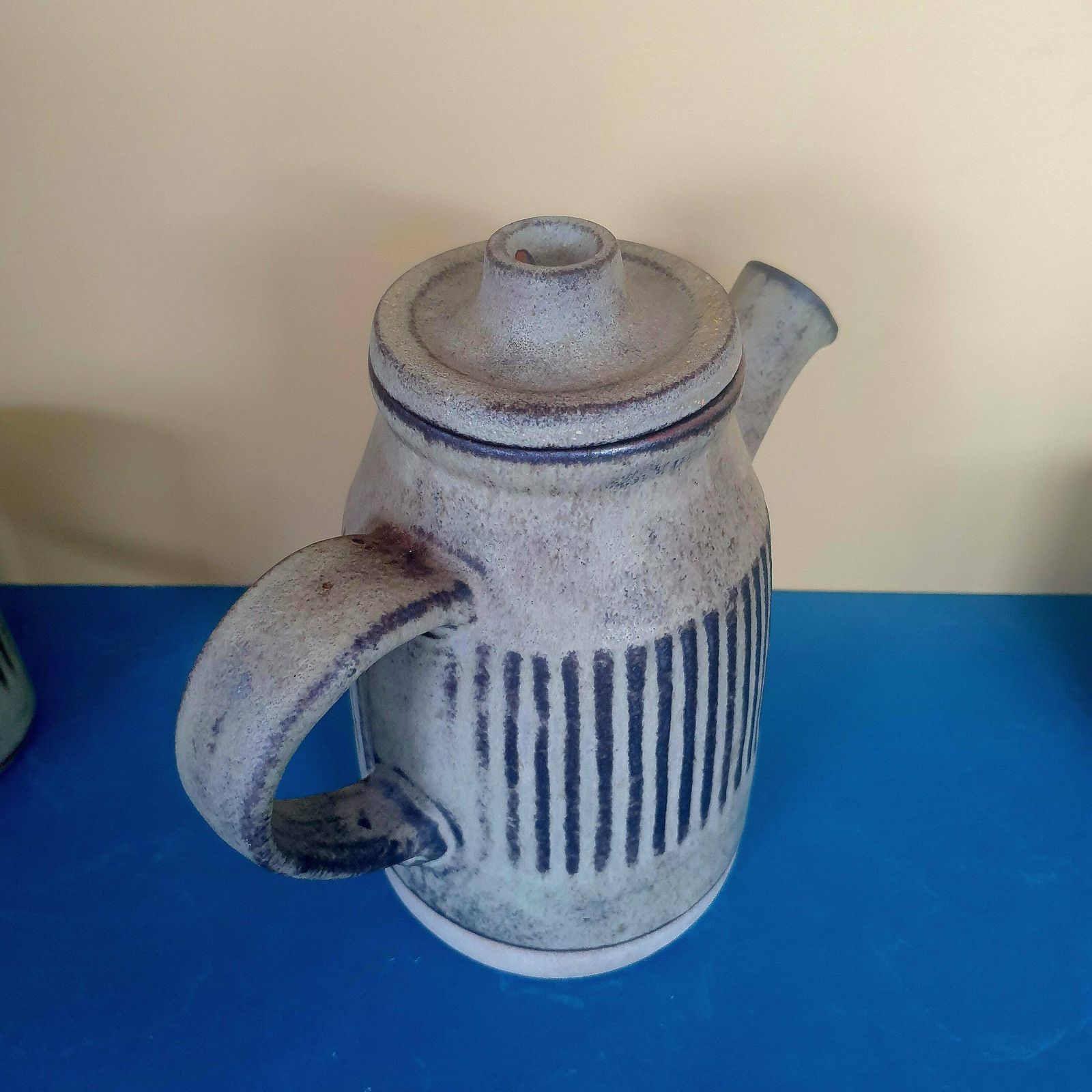 Vintage Tremar Pottery Teapot And 6 Mugs, Cornish Ceramics, 1970s photo vintage