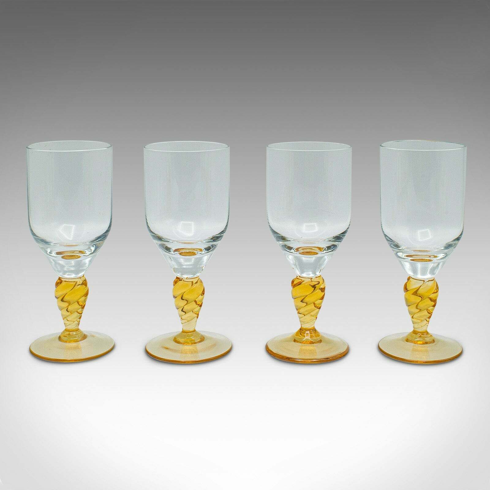 Set Of 10 Vintage Stem Glasses, French, Wine Goblets, Spirit Glass, Mid Century photo for sale
