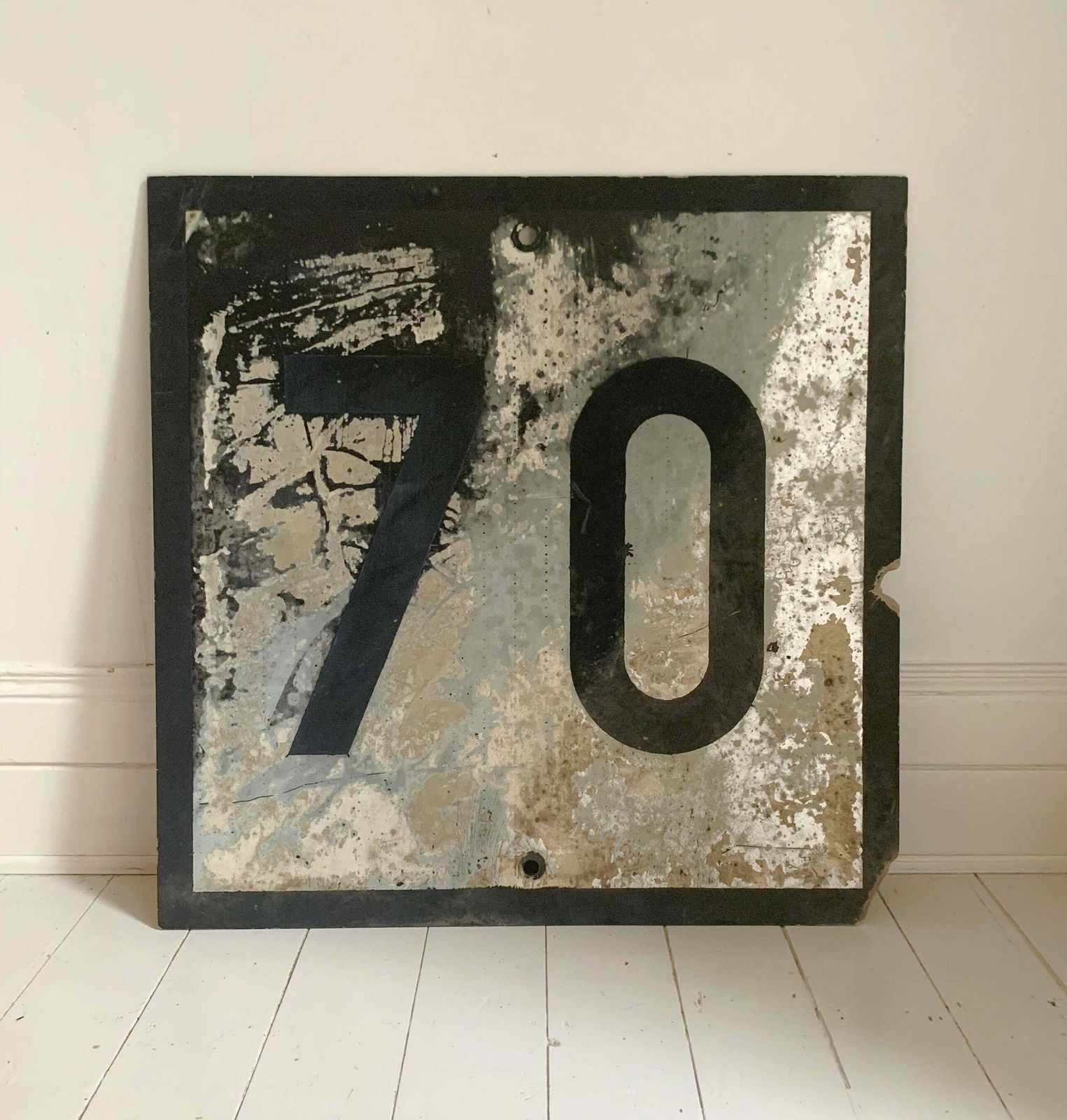 photo buy Large Rare Distressed French Sncf Railway 70 Speed Limit Sign
