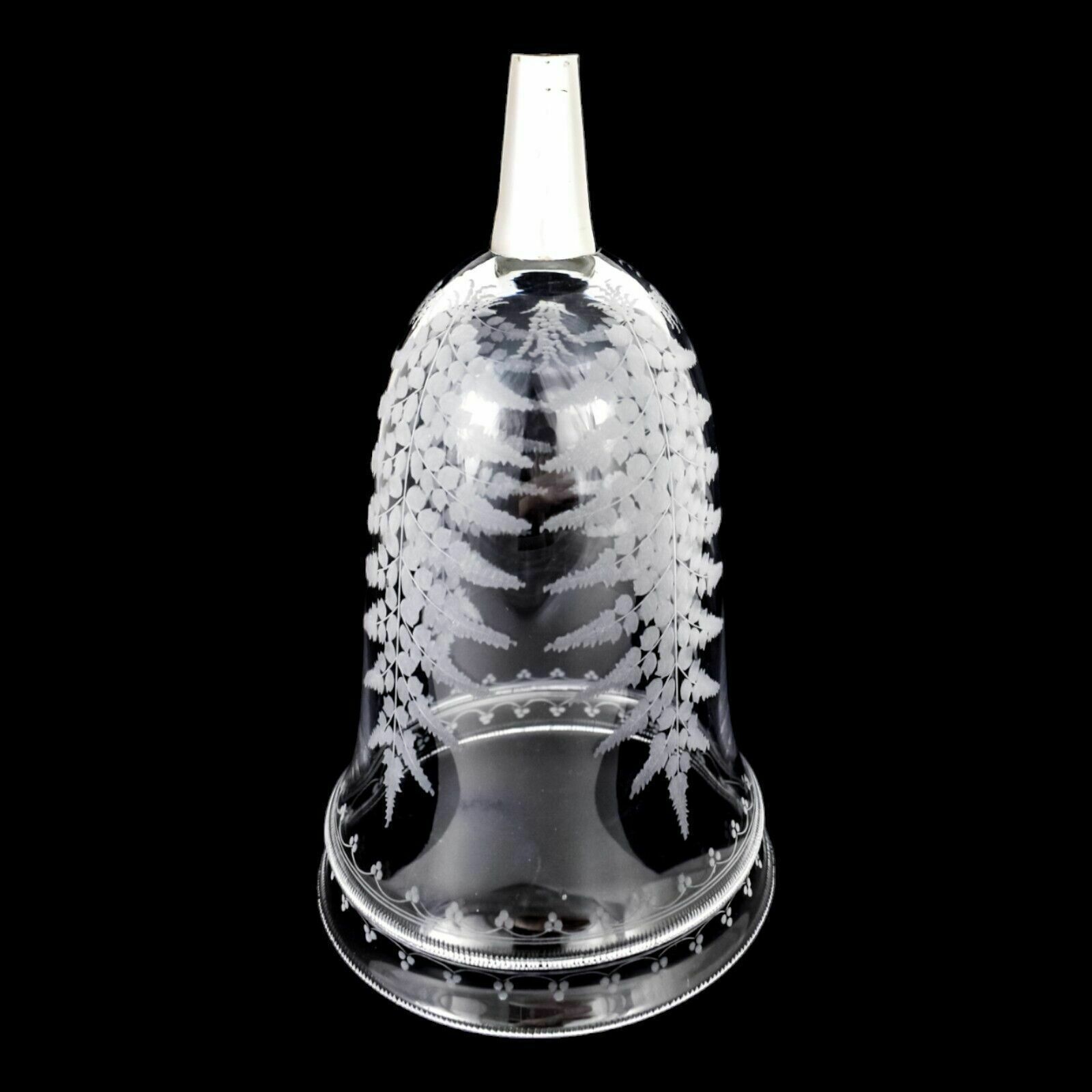 photo for sale Antique Victorian Mappin Webb Glass Celery Vase Fern Engraved Silver Plated Swan