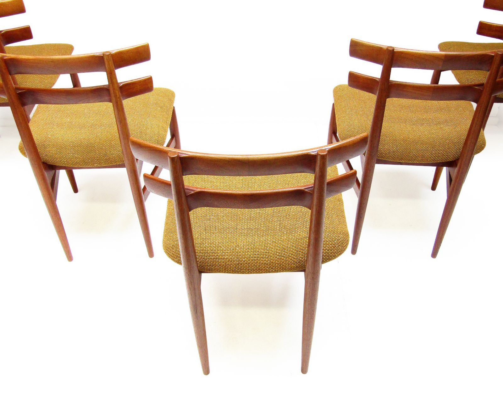 Five 1960s Danish Model 30 Dining Chairs By Poul Hundevad In Teak & Mustard Fabric photo 2250.0