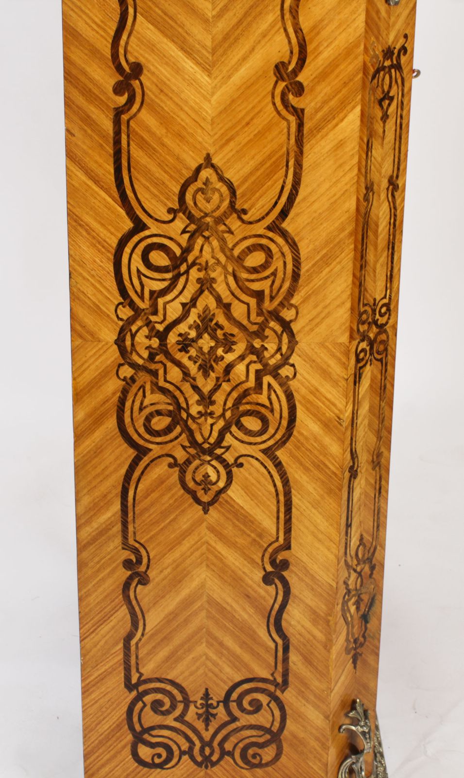 Antique Loius XV Revival Marquetry Kingwood Vitrine Display Cabinet 19th Century photo vintage