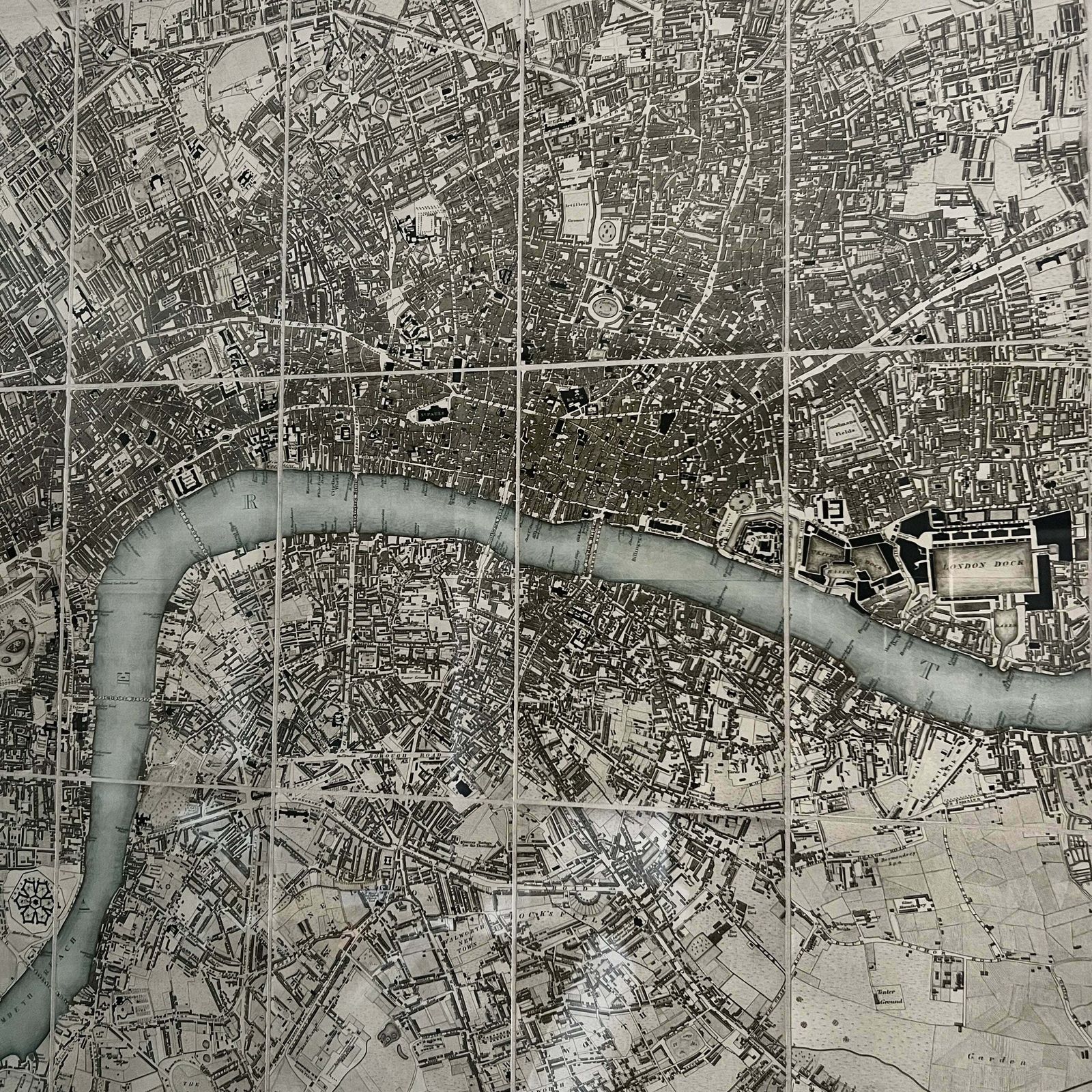 Greenwood's London Map Circa 1827   Large photo Art