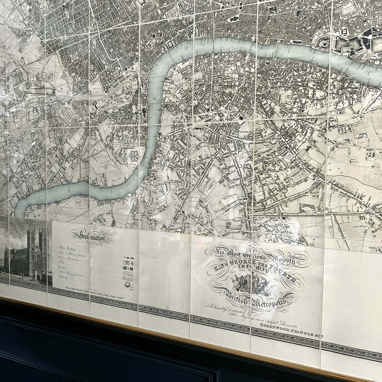 Greenwood's London Map Circa 1827   Large photo buy