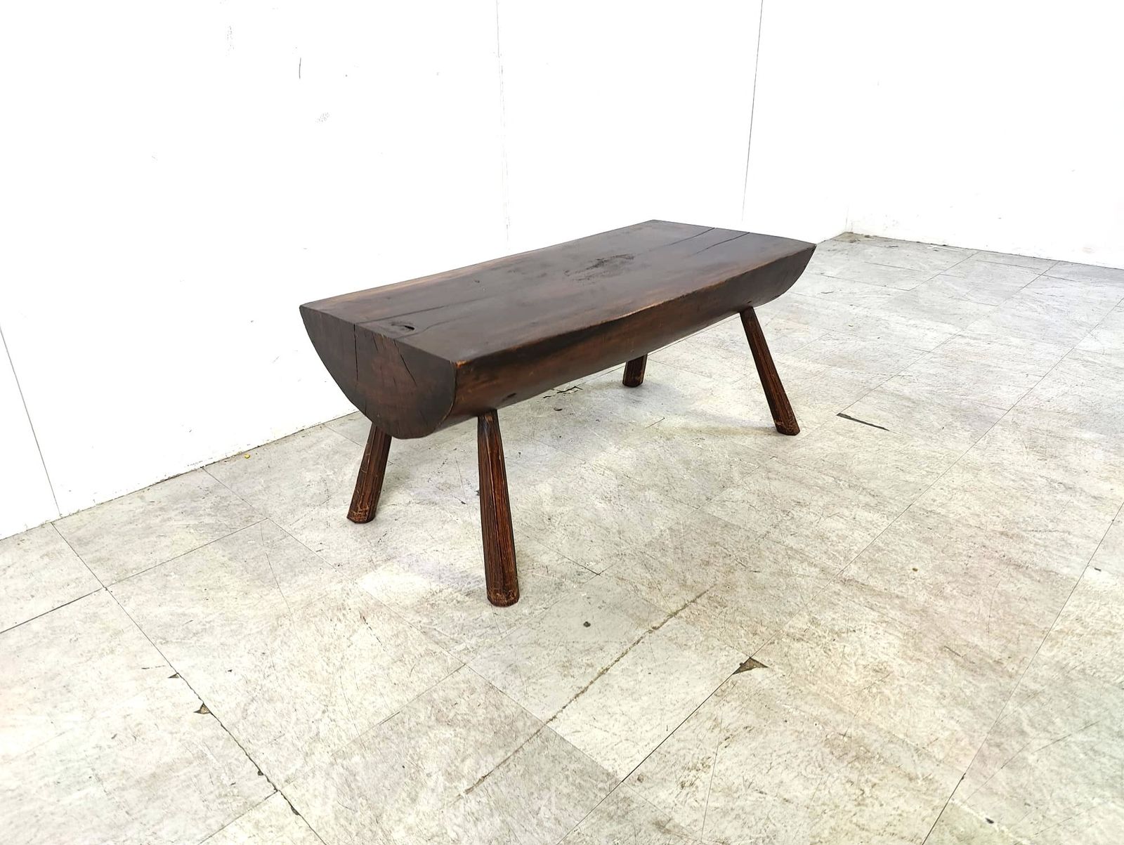 photo for sale Solid Wooden Brutalist Coffee Table, 1960s