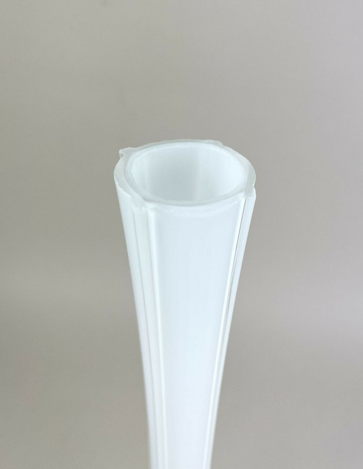 20th Century White/ Clear Murano Glass Long Neck Vase, Italy Ca. 1960 photo vinterior