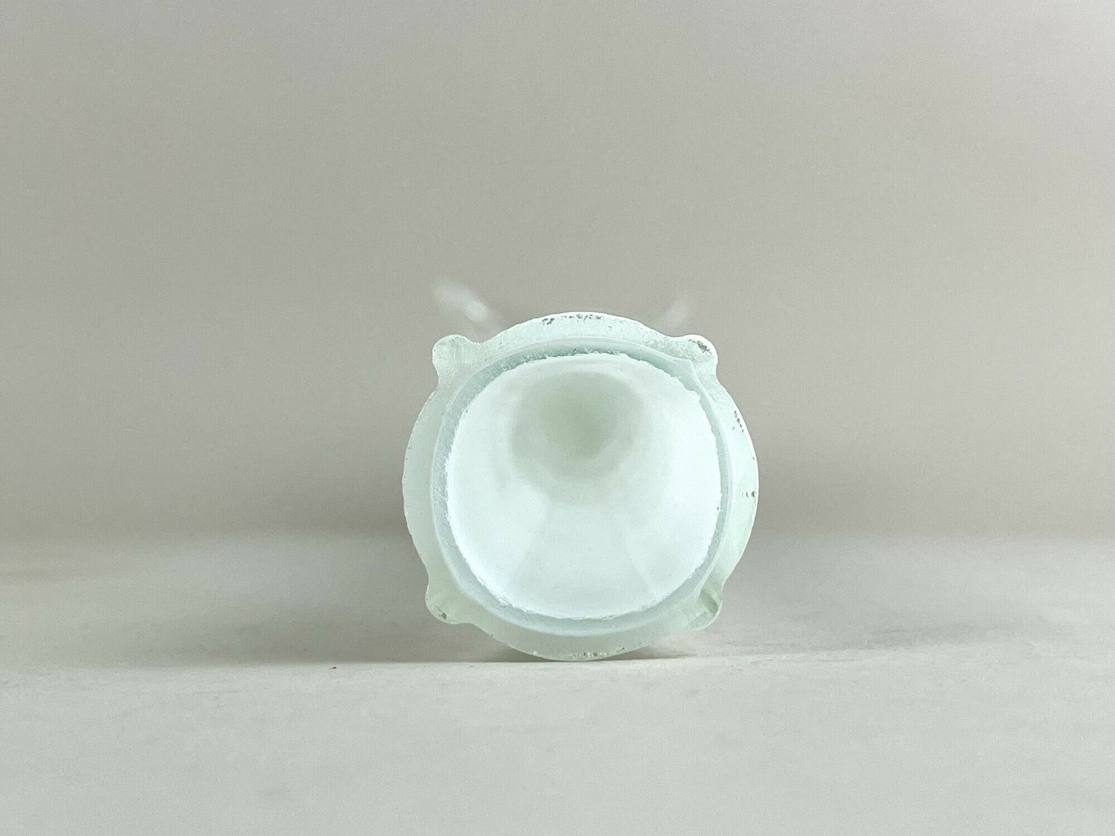 Home Decor 20th Century White/ Clear Murano Glass Long Neck Vase, Italy Ca. 1960 photo