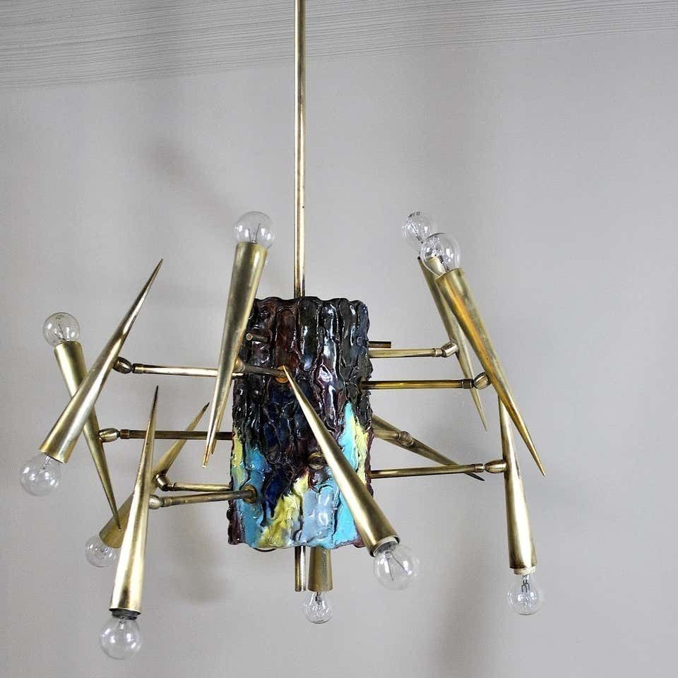 photo buy Leonardi Leoncillo Italian Chandelier, 1950s For Lumi